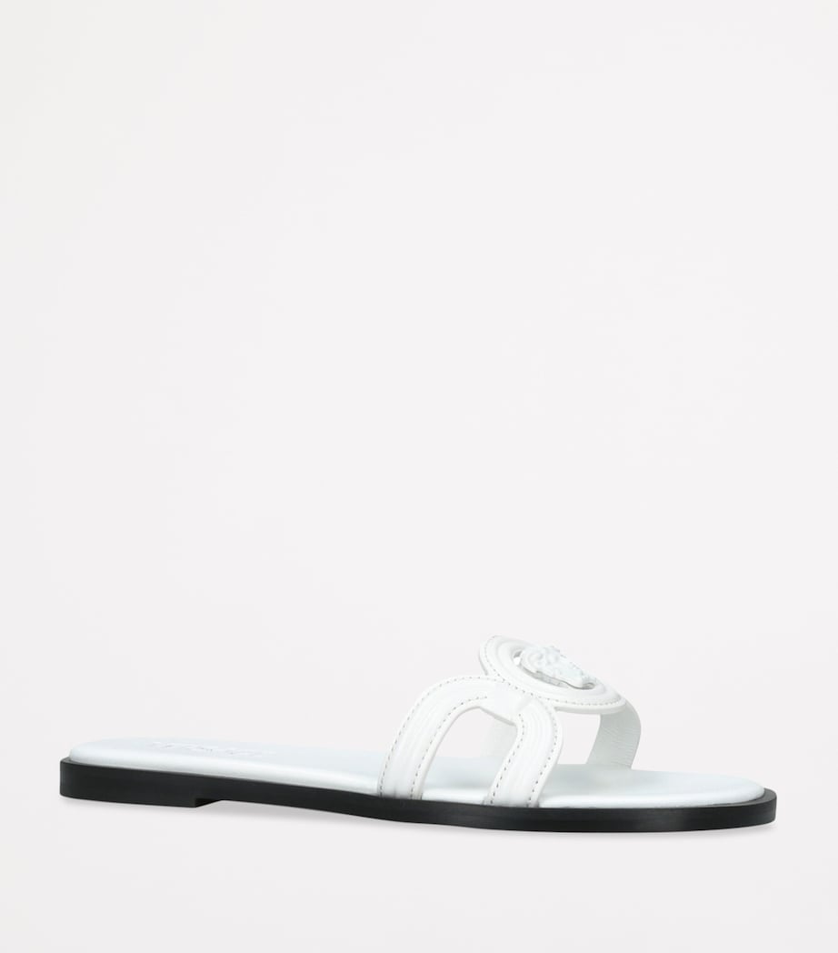 Versace Leather Medusa Slides White Image 3