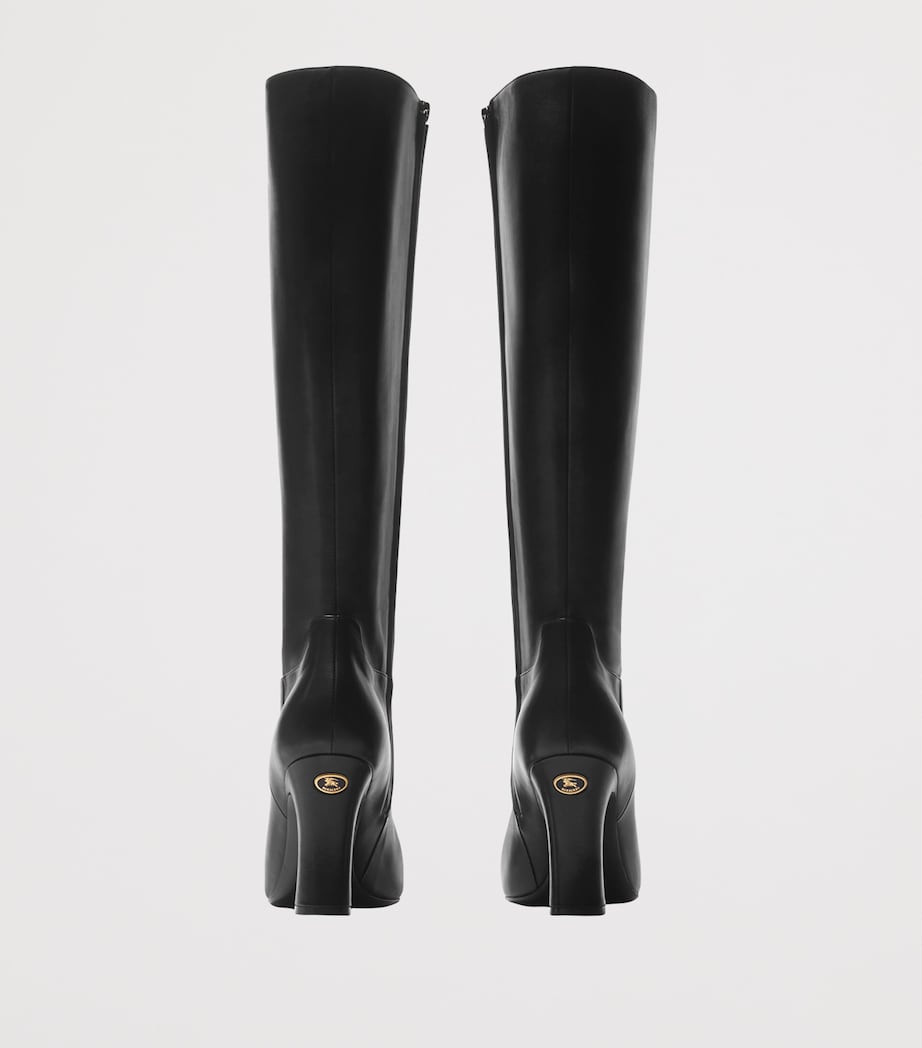 Leather Trinket Heeled Boots 90 BLACK Image 5