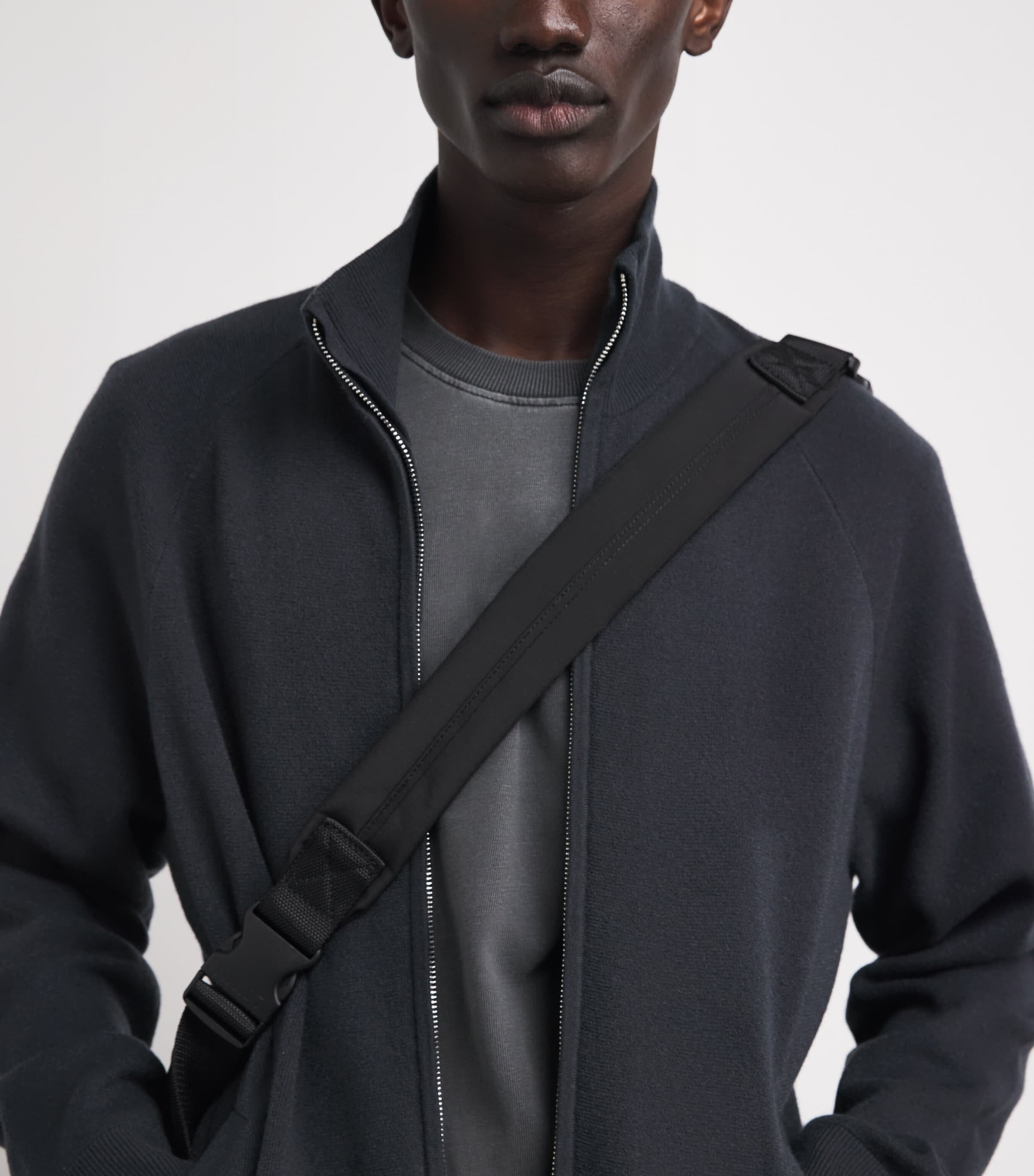 PAIGE Mens Falberg Zip-Up Cardigan Storm Image 3