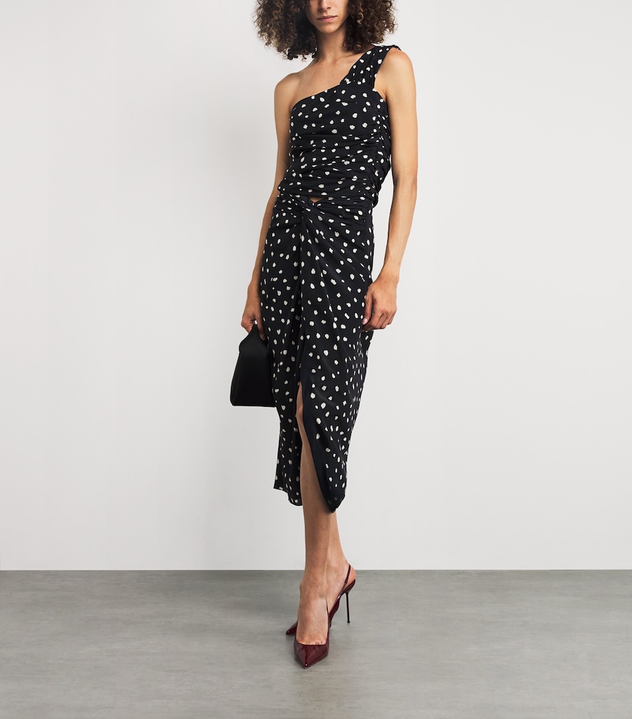 Silk Polka Dot Top F005 POIS NAVY Image 2