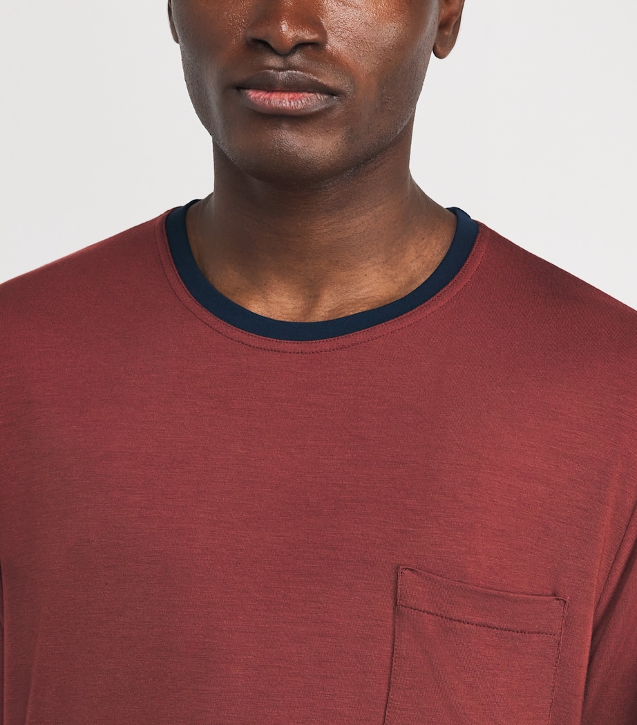 Contrast Trim Lounge T-Shirt CLAN-CLAY/NAVY/GRY Image 6