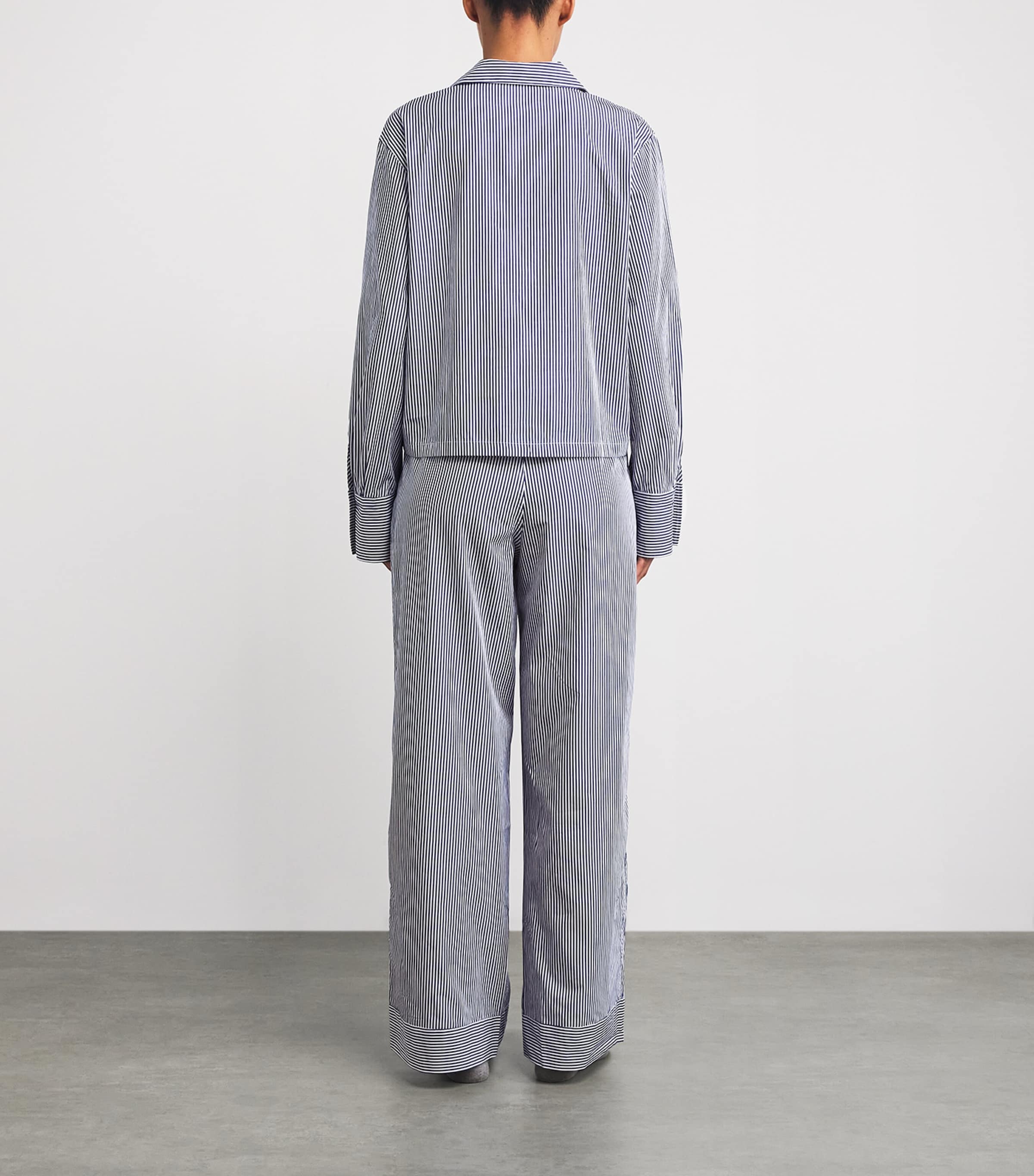 Cotton Stripe Pyjama Set WHITE CLOUD/BEA Image 3