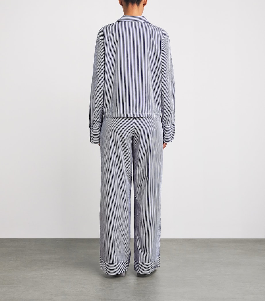 Cotton Stripe Pyjama Set WHITE CLOUD/BEA Image 3