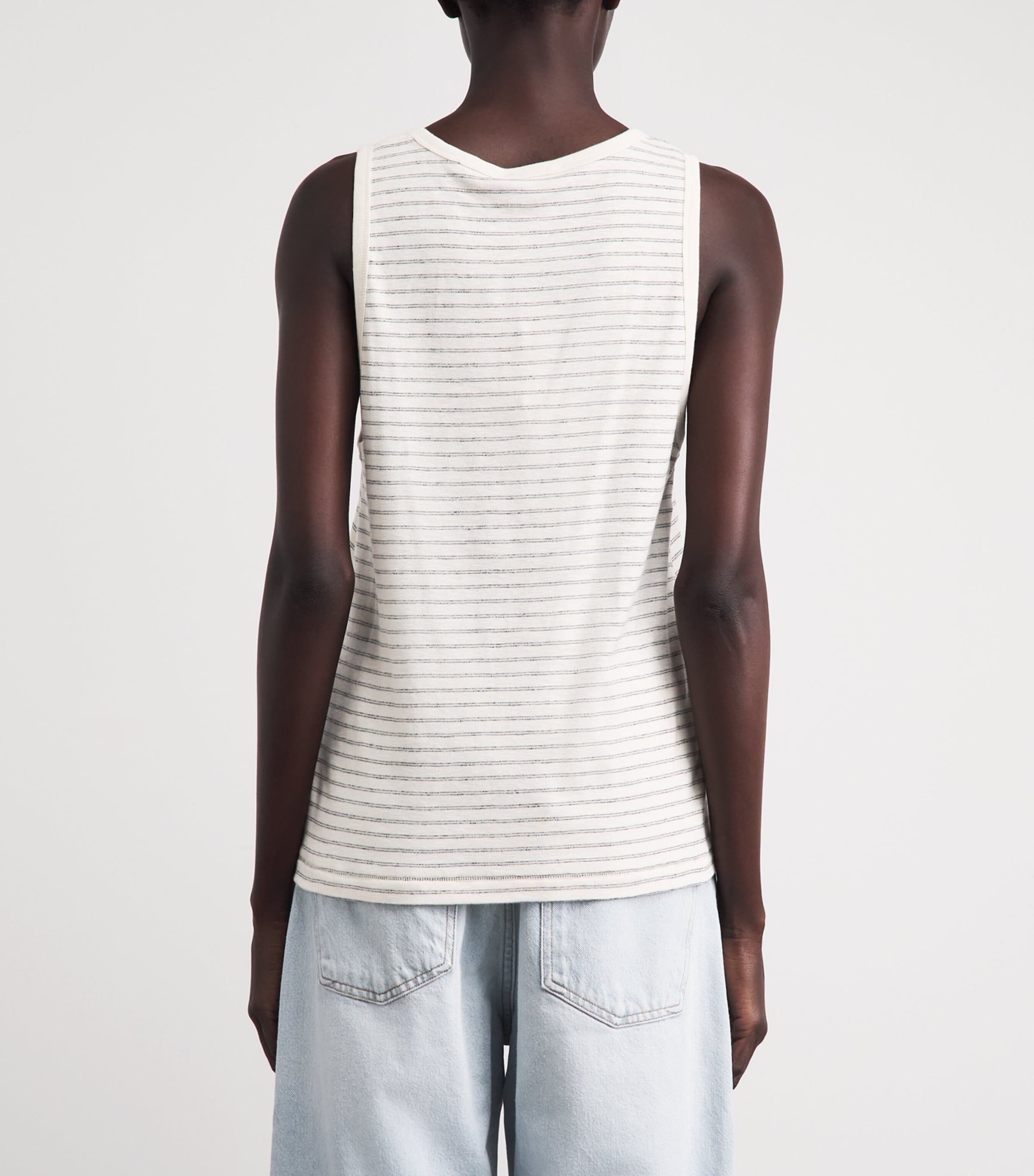 ANINE BING Womens Stripe Juliann Tank Top Image 5
