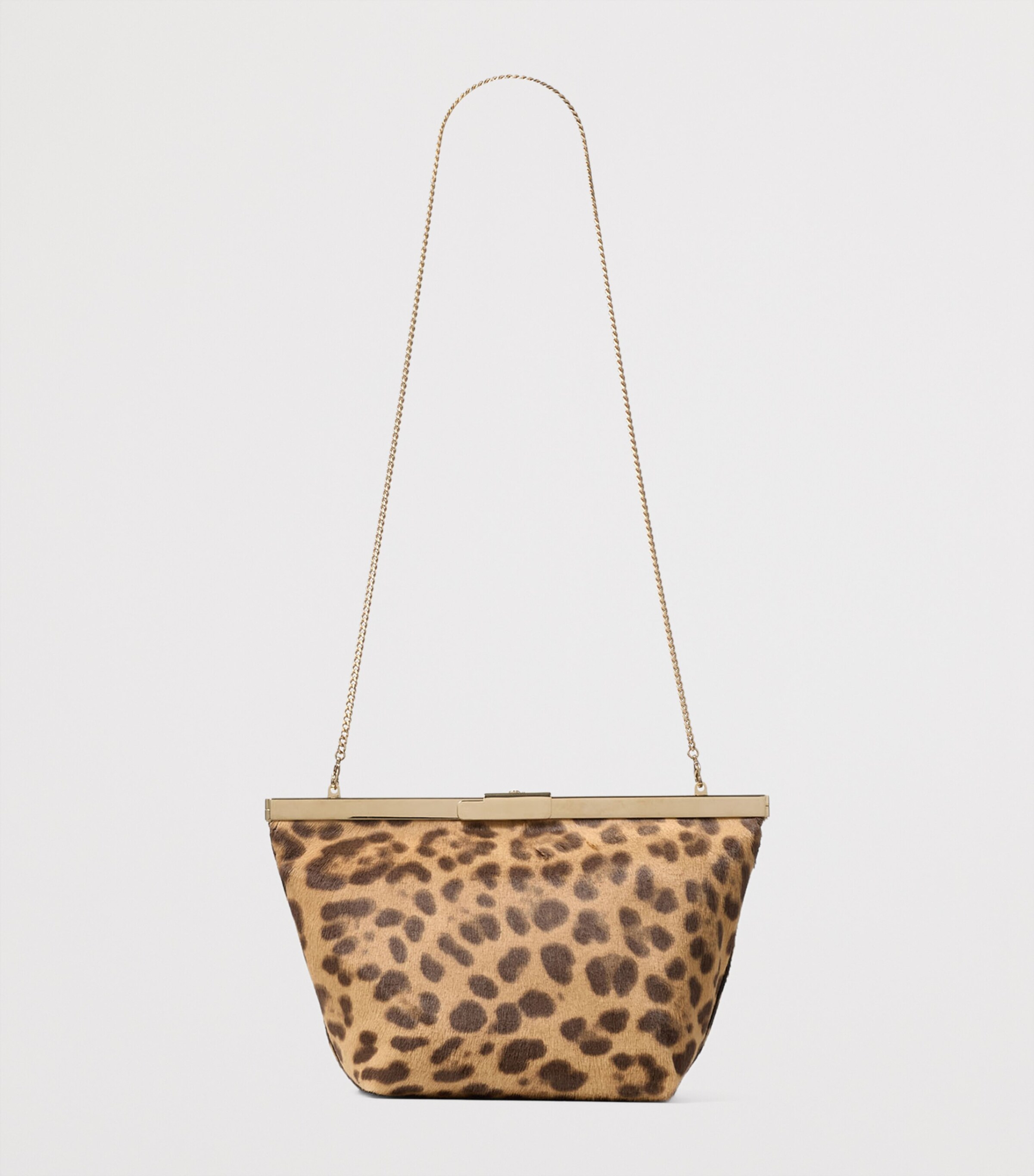 Leopard Print Ganache Clutch Bag NATURAL/LIGHT GOLD Image 4