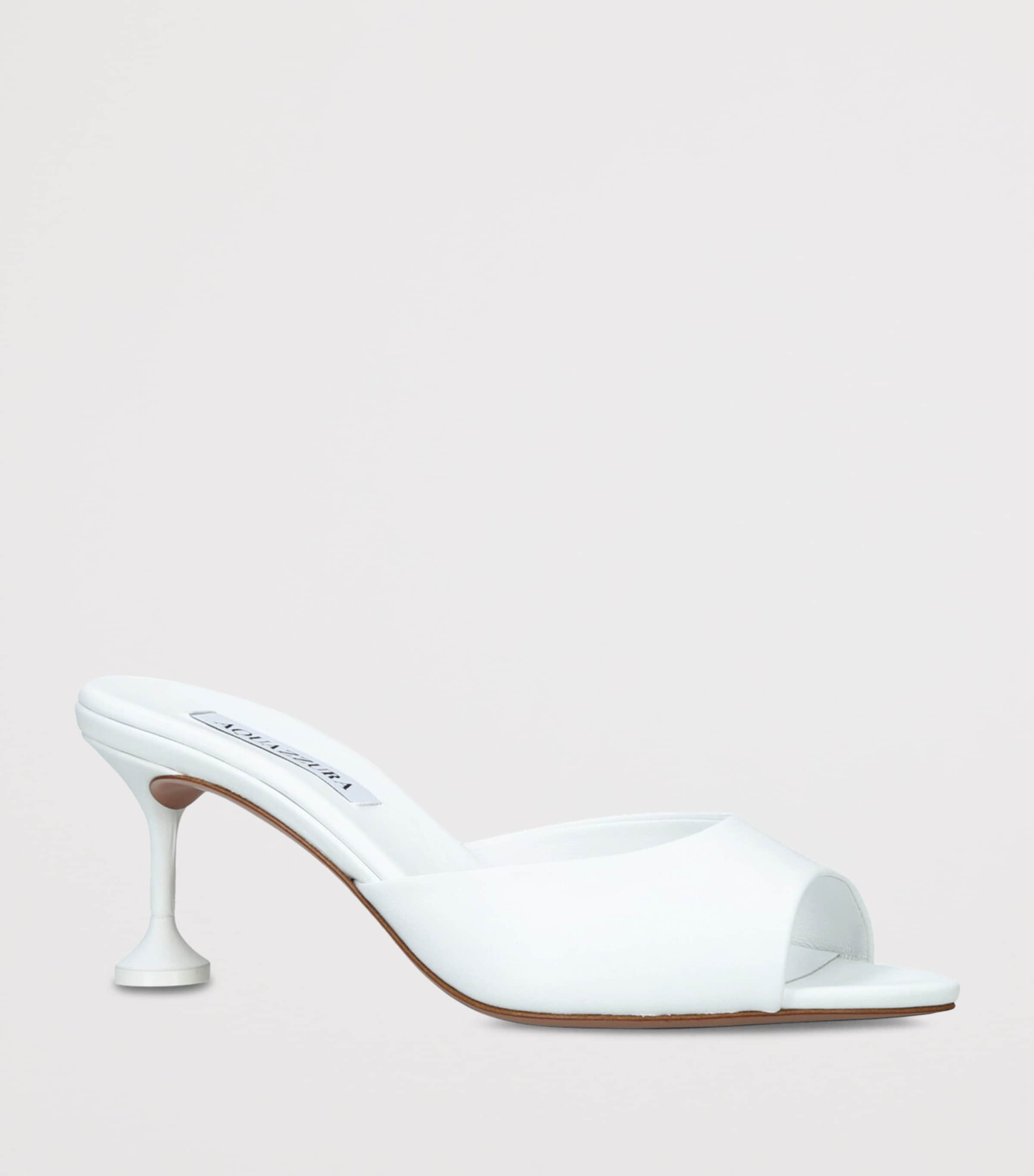 Aquazzura Leather Bisous Mules 65 White Image 3
