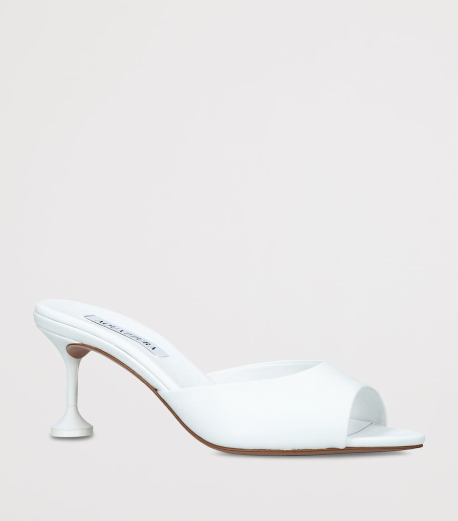Aquazzura Leather Bisous Mules 65 White Image 3