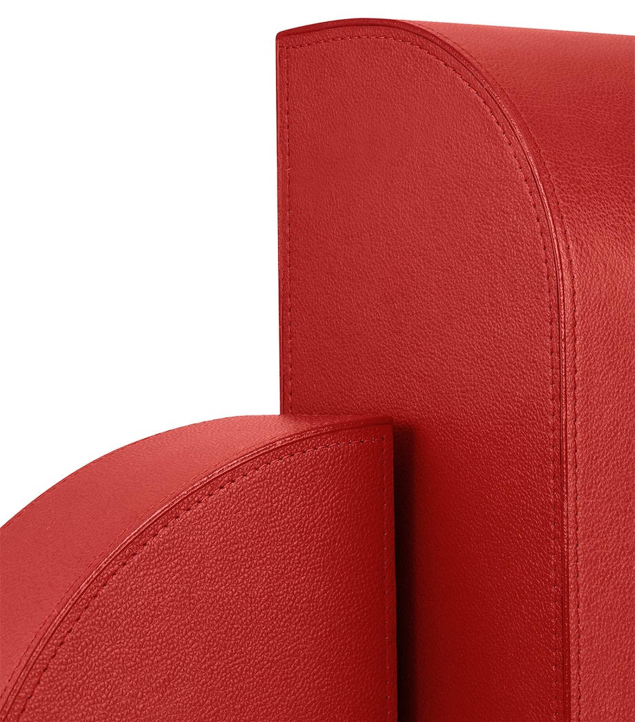 Leather Left Cubist Bookend RED Image 4