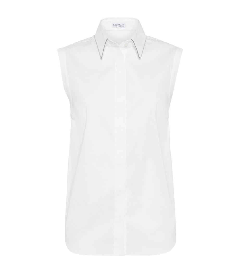 Brunello Cucinelli Womens Stretch-Cotton Poplin Monili Shirt Image 1