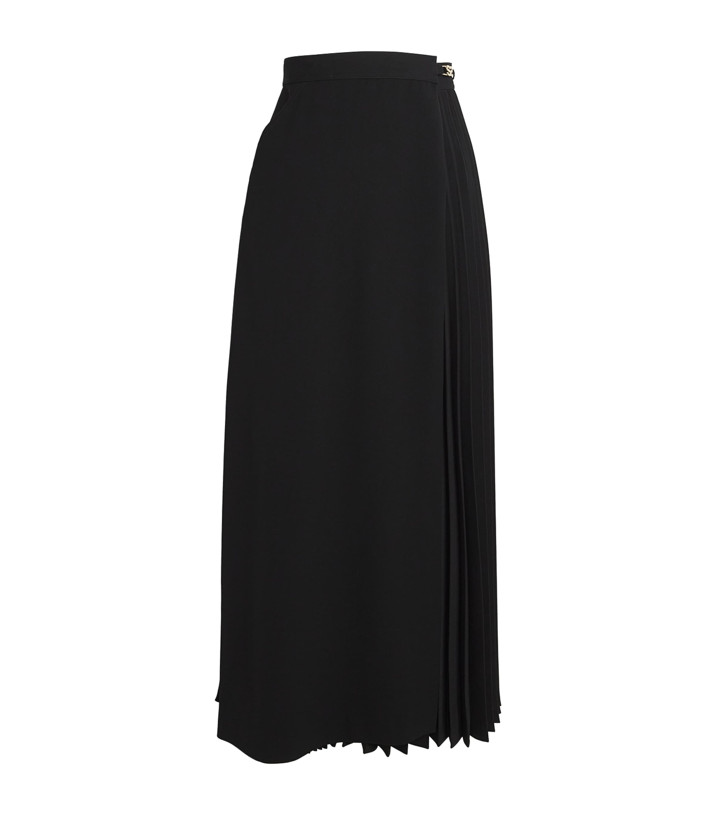 Shop Sandro Pleated Maxi Skirt In Black