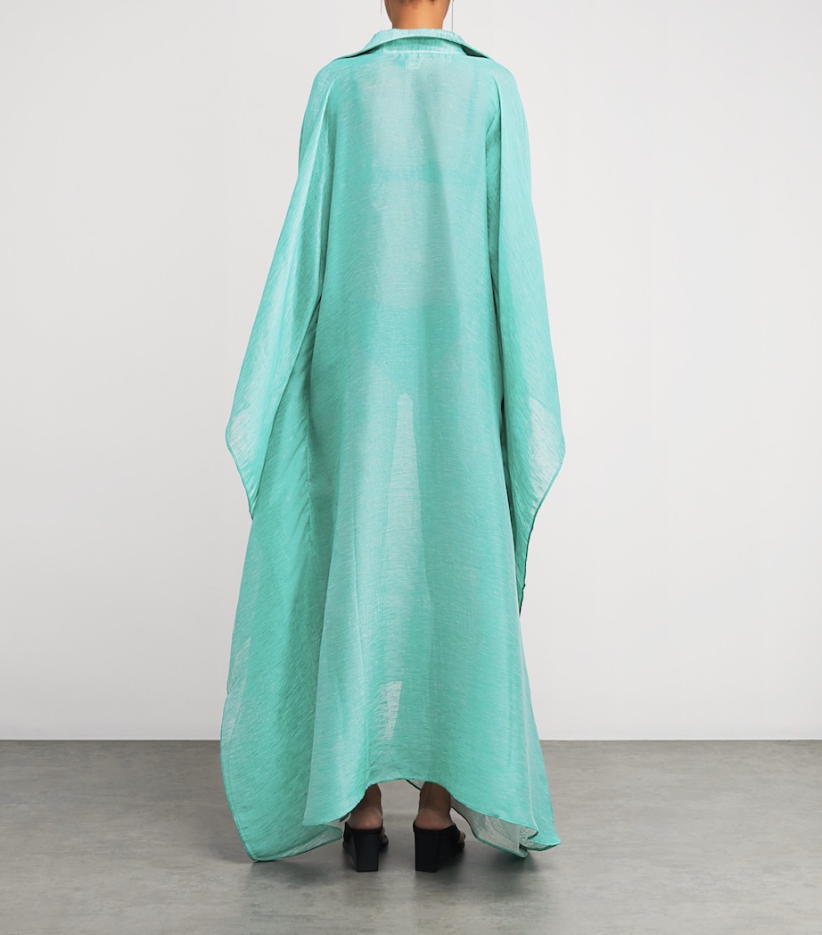 Linen-Blend Caicos Kaftan ACQUA Image 3