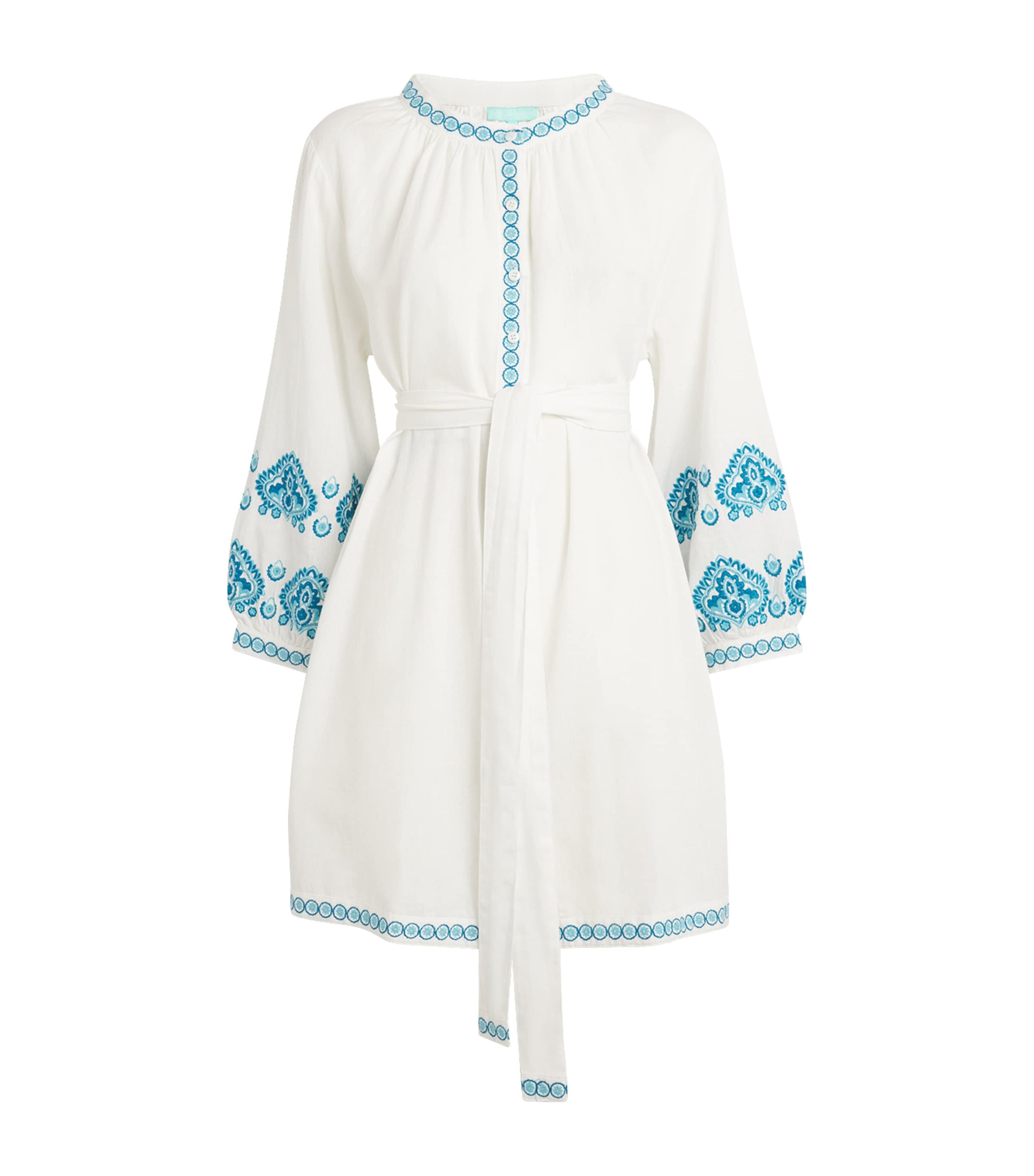 Melissa Odabash Cotton-linen Tania Mini Dress In White