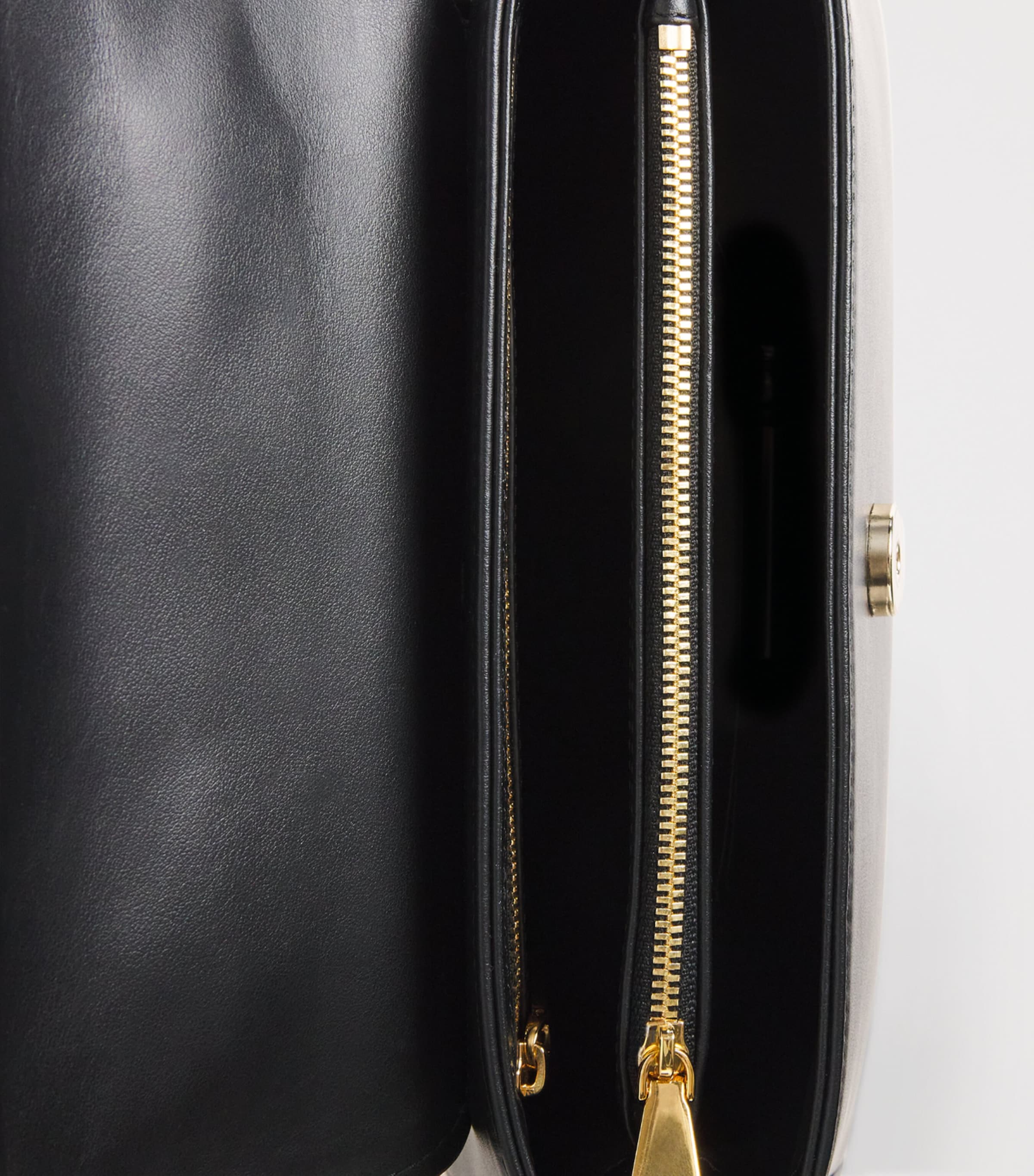 Harrods Leather Snaffle Top-Handle Bag Black Image 5
