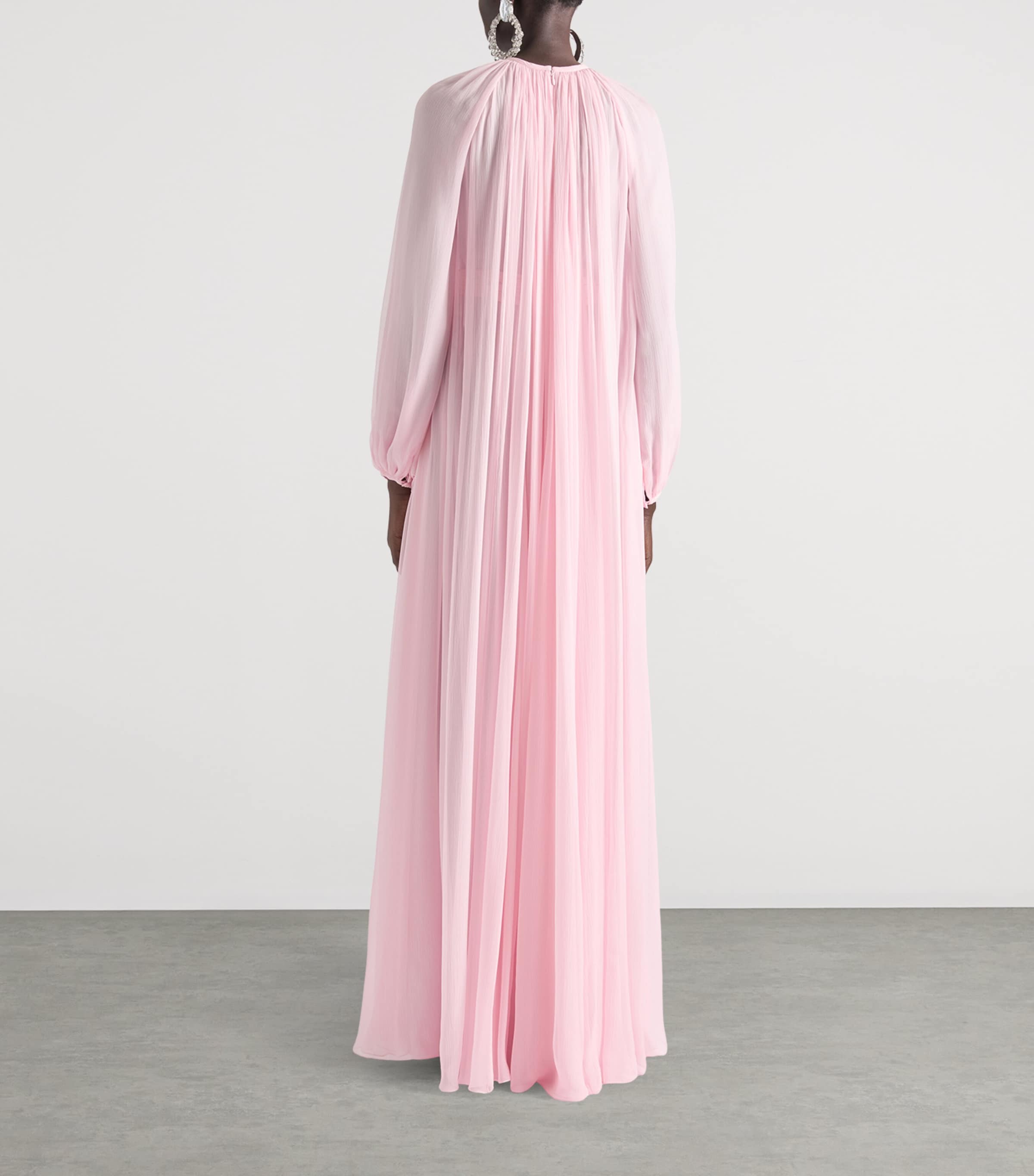 Silk Balloon-Sleeve Maxi Dress SORBET PINK Image 3