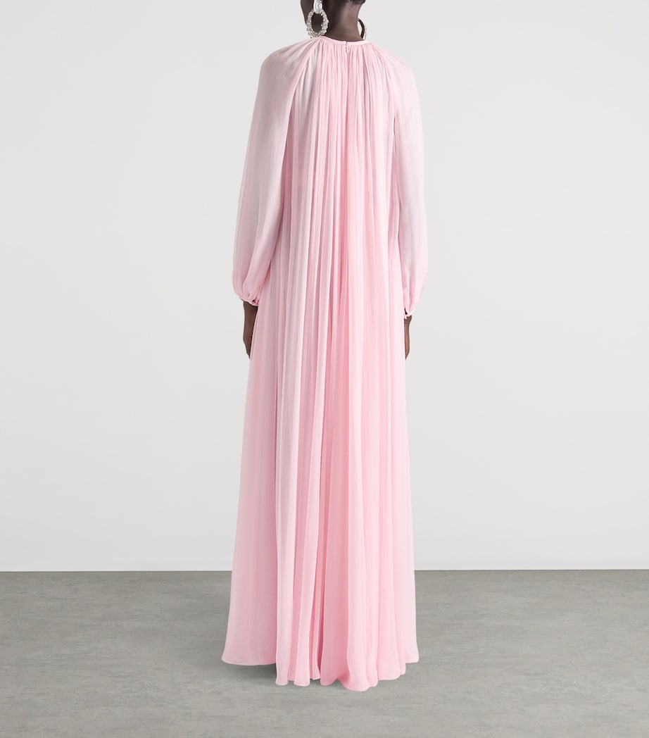 Silk Balloon-Sleeve Maxi Dress SORBET PINK Image 3
