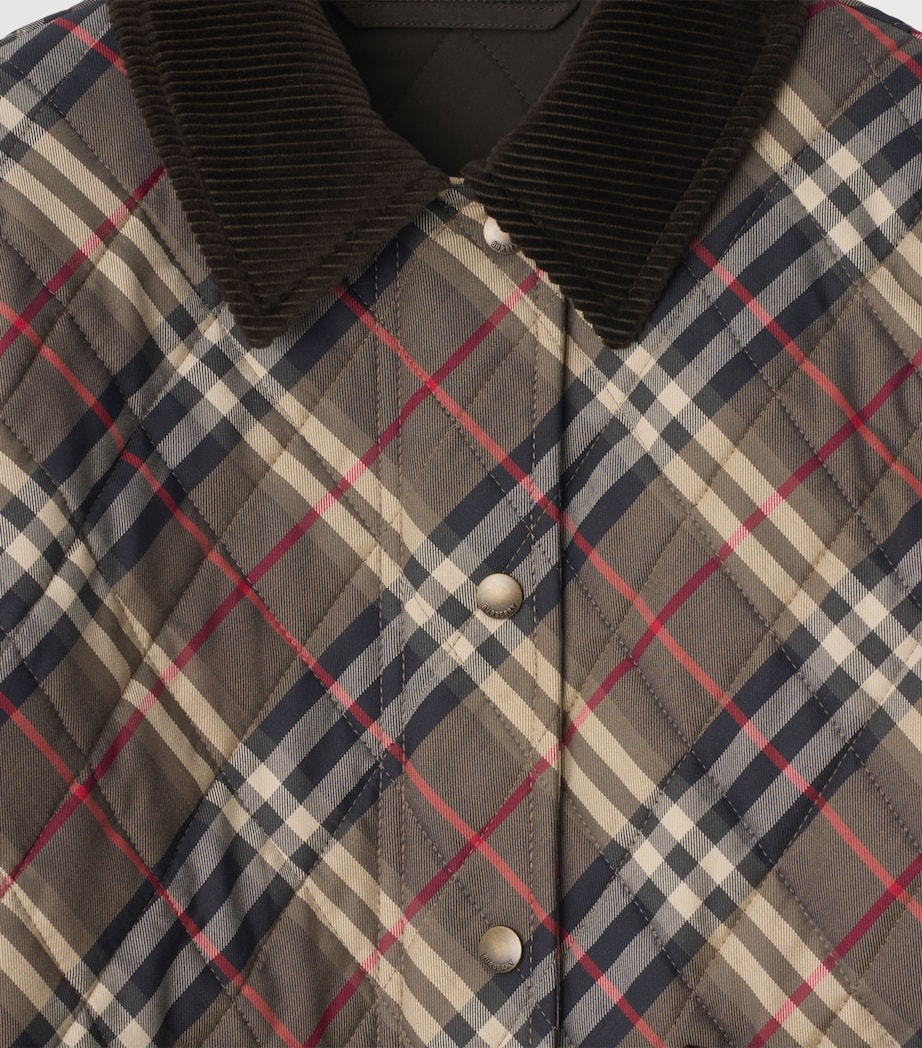 Cotton Quilted Jacket MOSS BROWN/INK GREY Image 6