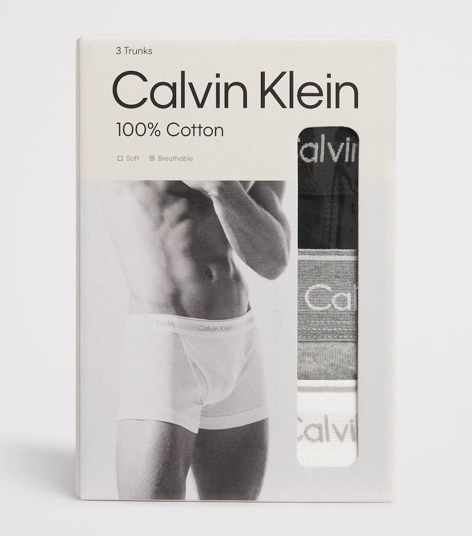 Calvin Klein Mens Cotton Trunks (Pack of 3) Black/grey Heat Image 4
