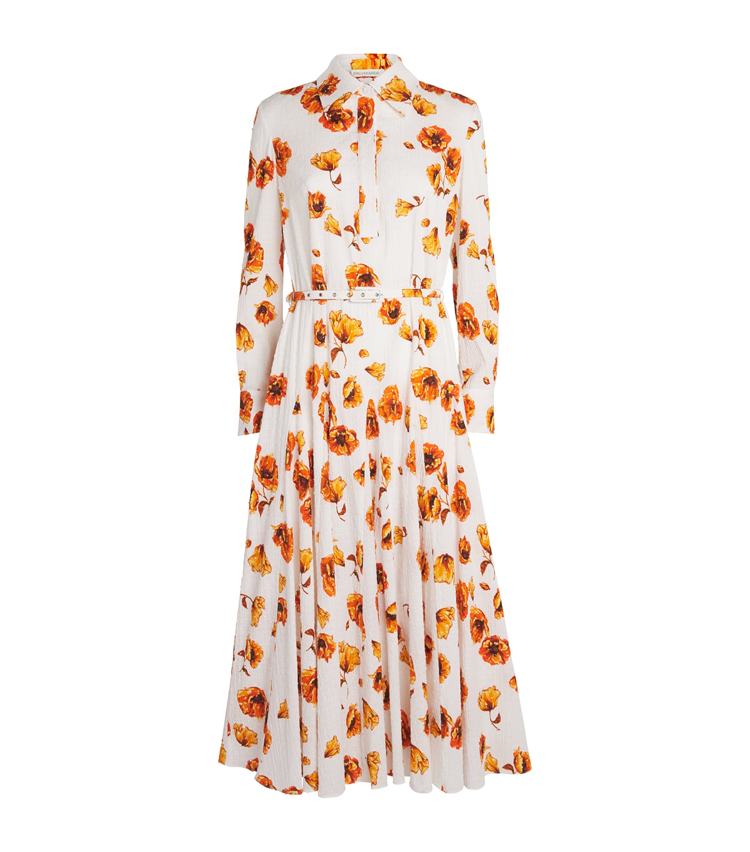 Emilia Wickstead Floral Marione Midi Shirt Dress In Multi