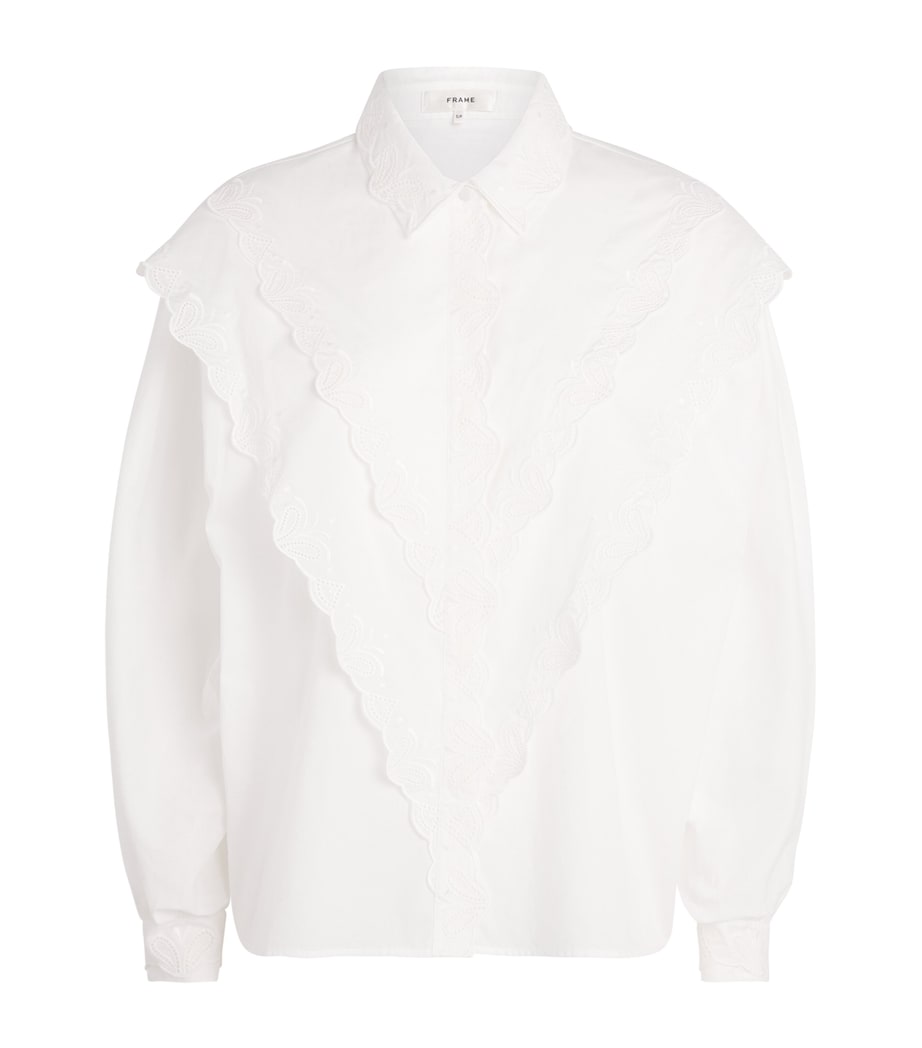 FRAME Womens Poplin The Equestrian Shirt White Image 1