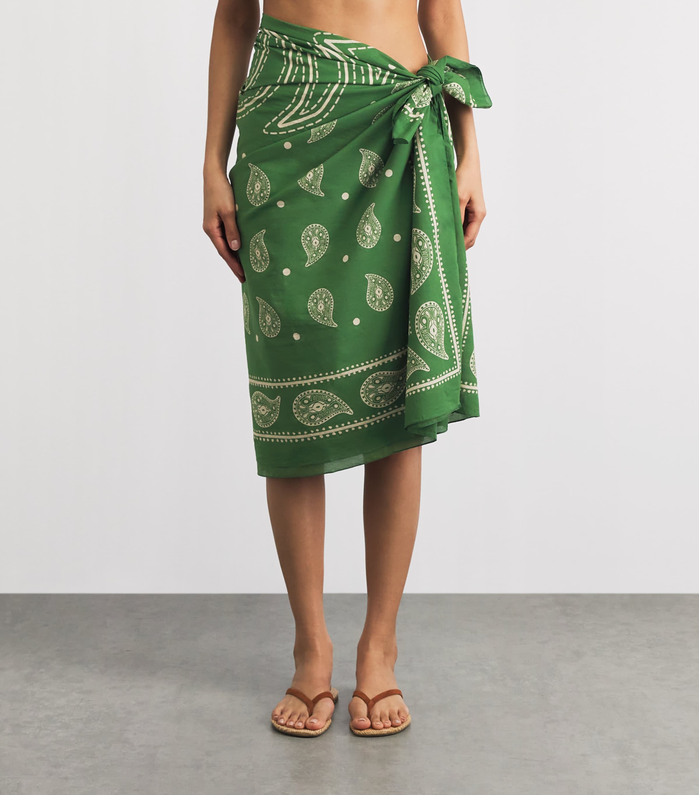 Johanna Ortiz Womens Vibrant Horizons Pareo Light Green/ecru Image 4