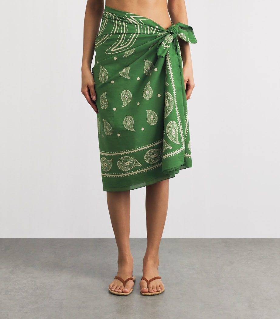Johanna Ortiz Womens Vibrant Horizons Pareo Light Green/ecru Image 4