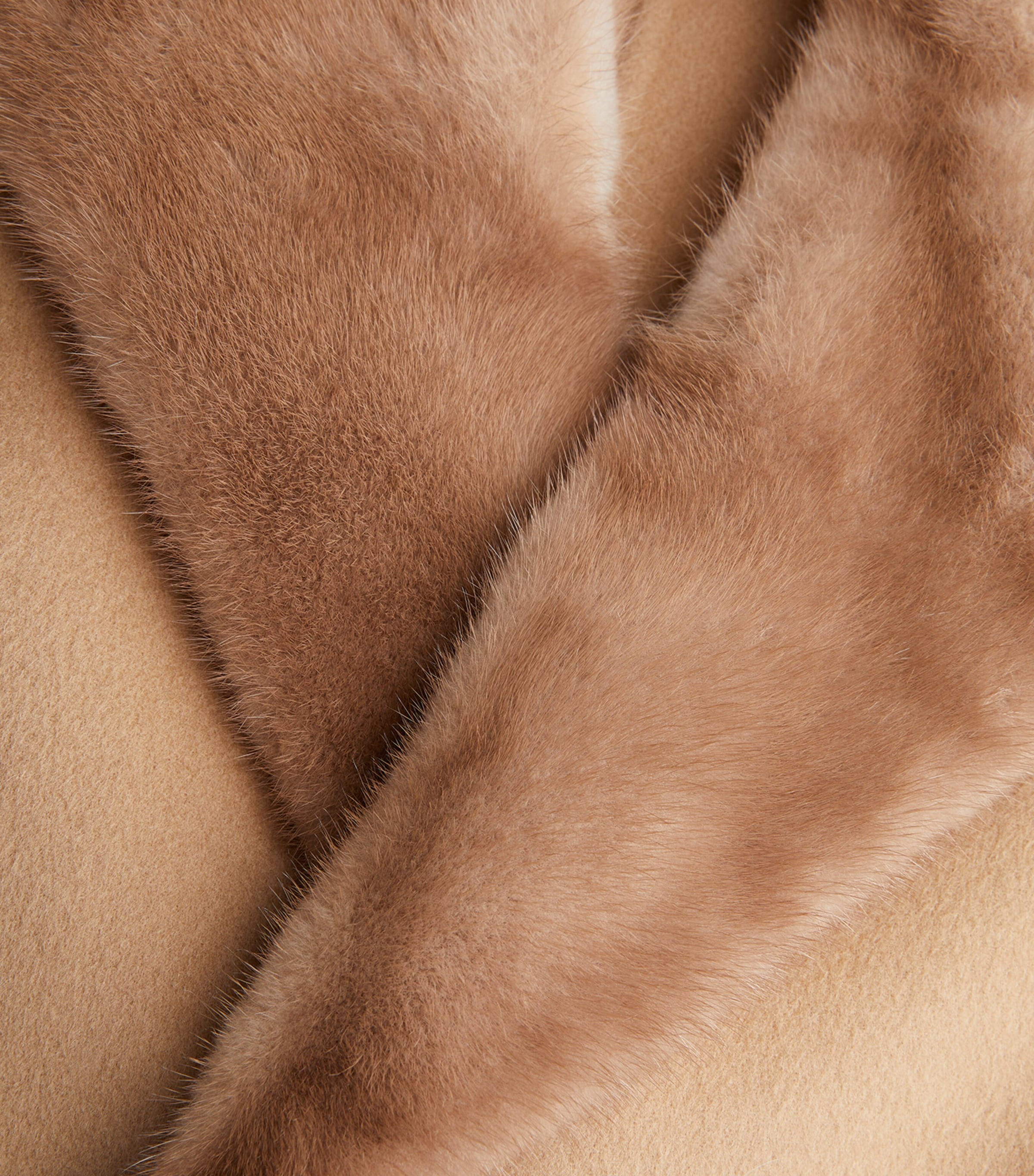 Cashmere-Wool Fox Fur-Trim Coat A2198 Image 4