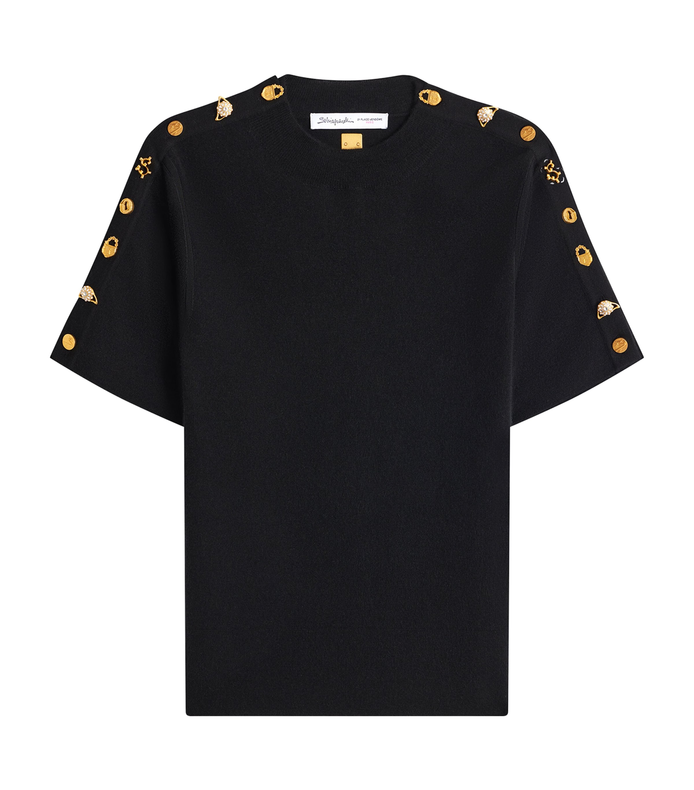 Wool-Blend Bijoux T-Shirt 999BLACK Image 1