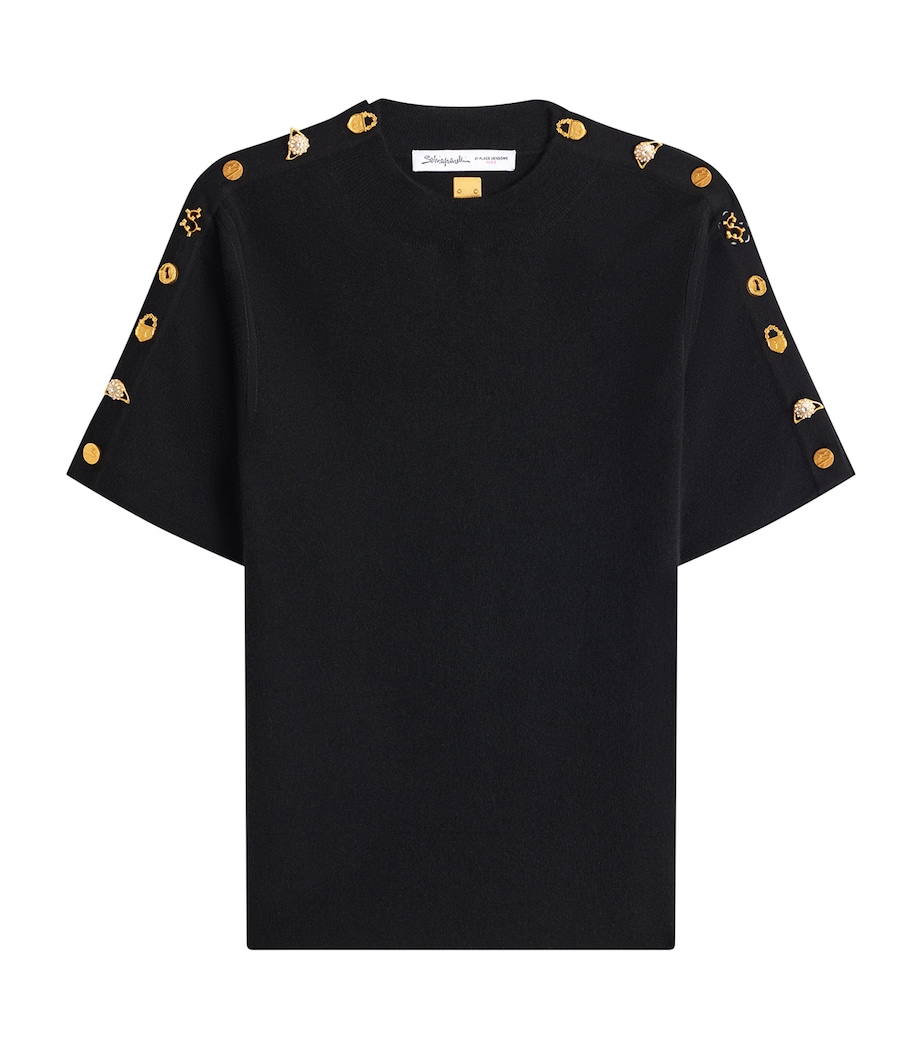 Wool-Blend Bijoux T-Shirt 999BLACK Image 1