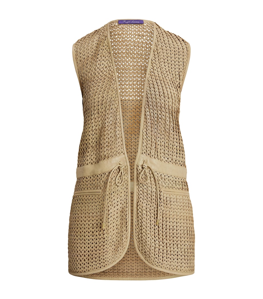Woven-Leather Tabetha Vest LIGHT SAND Image 1