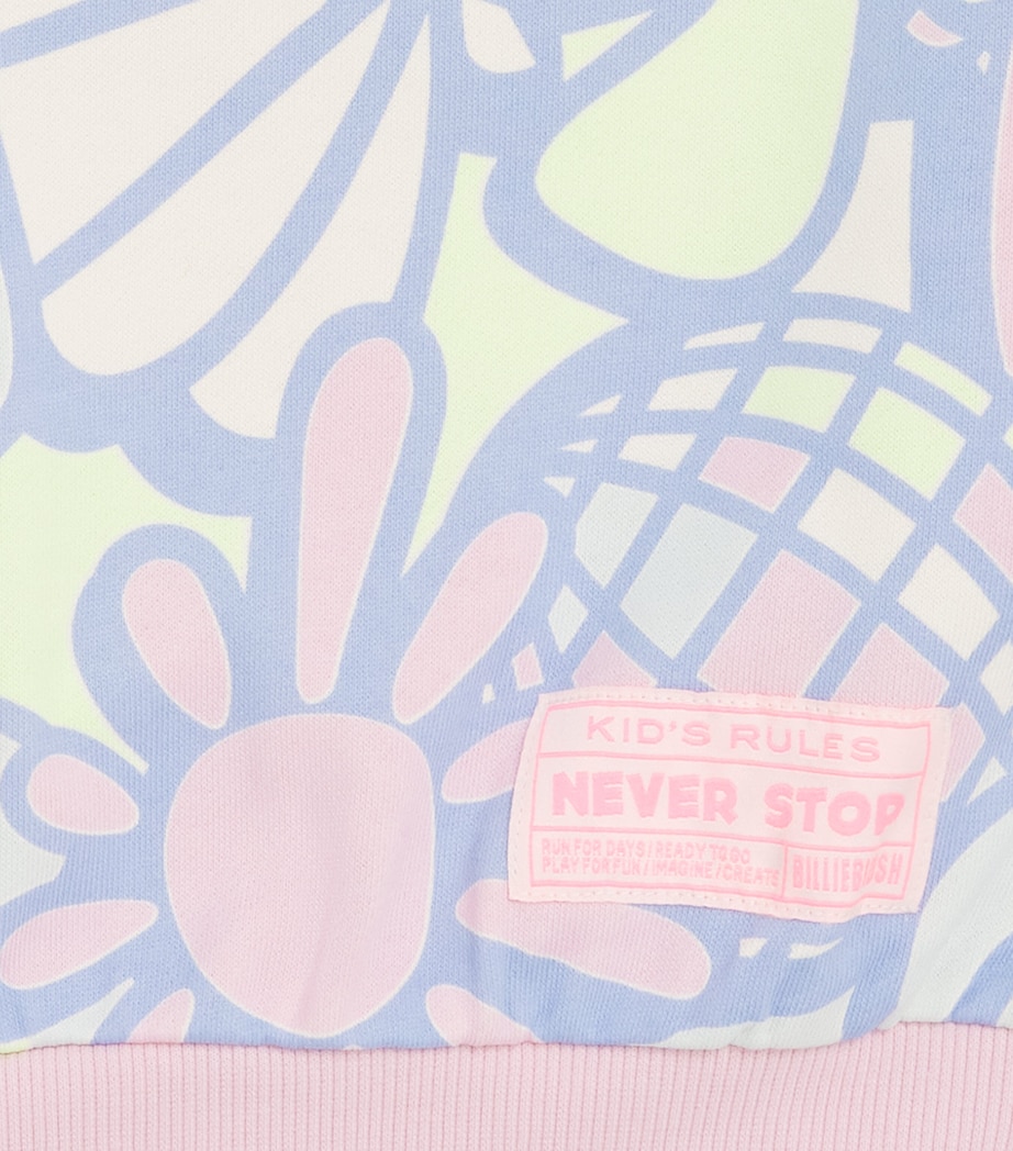 Cotton Floral Print Sweatshirt (2-12 Years) 552GREEN LEMON Image 4