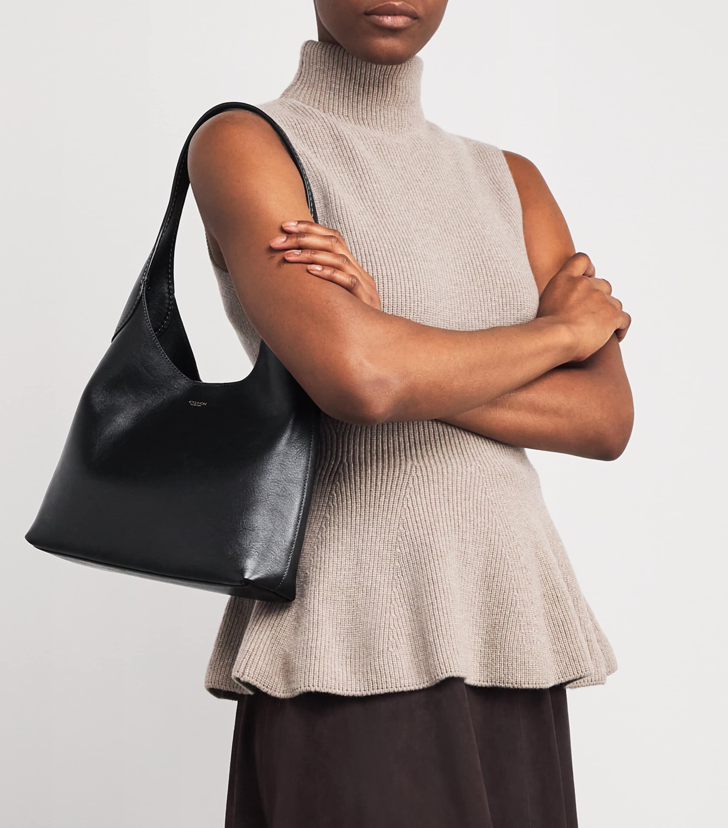 Coach Black Leather Brooklyn 28 Shoulder Bag | Harrods US