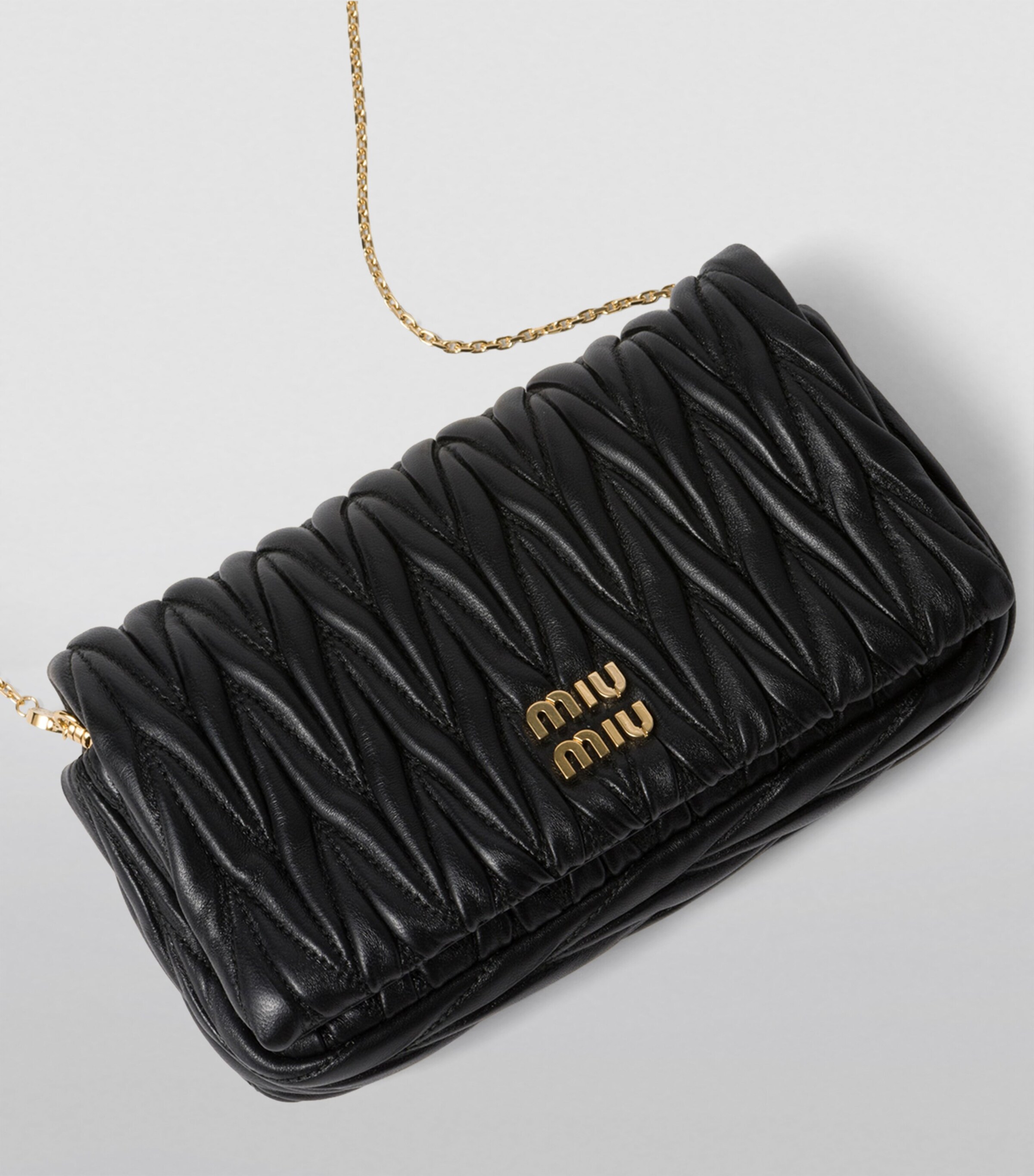 Miu Miu Black Mini Leather Matelassé Shoulder Bag | Harrods UK Miu Miu Black Mini Leather Matelassé Shoulder Bag | Harrods UK