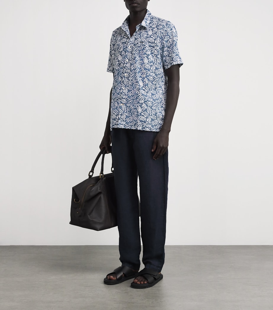 Leaf Print Jackstone Shirt DARK DENIM Image 2