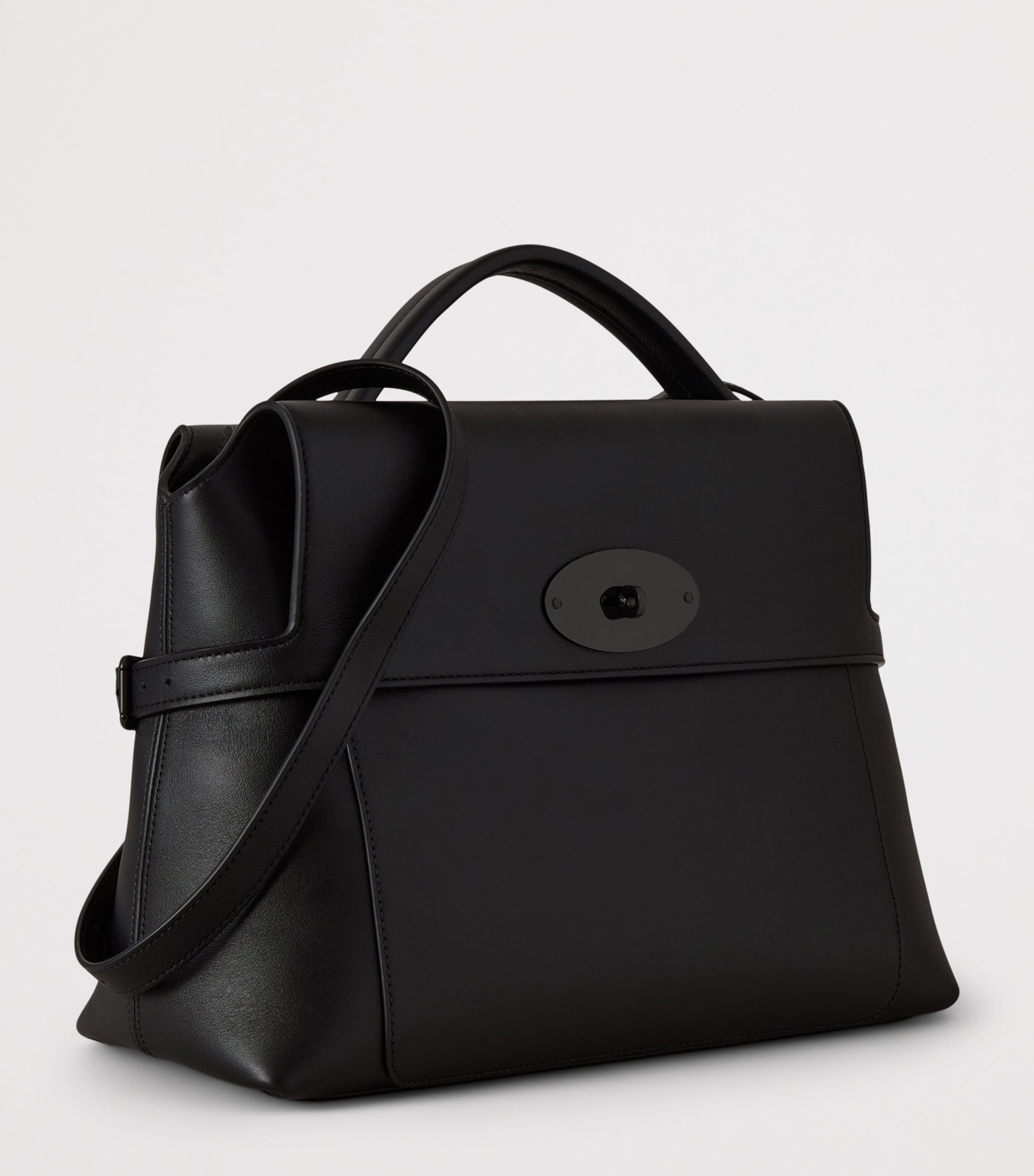 Mulberry Leather Stevie Top-Handle Bag Black Image 2