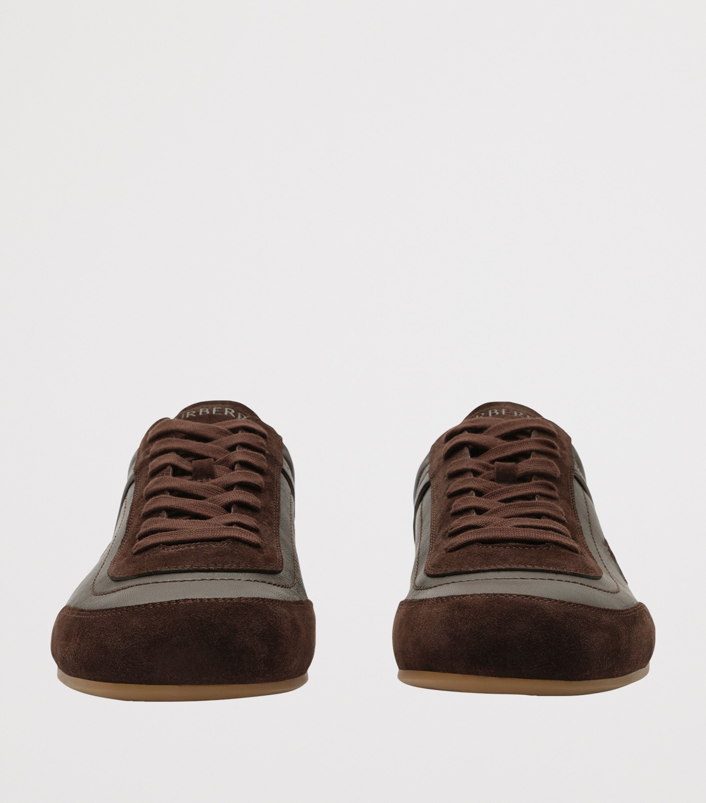 Burberry Leather Knight Runner Sneakers Moorhen Brown Image 4