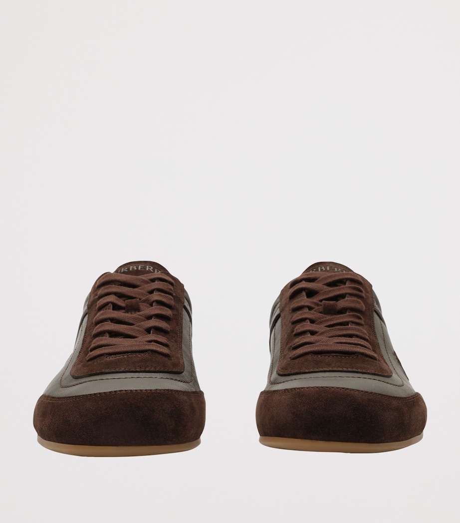 Burberry Leather Knight Runner Sneakers Moorhen Brown Image 4