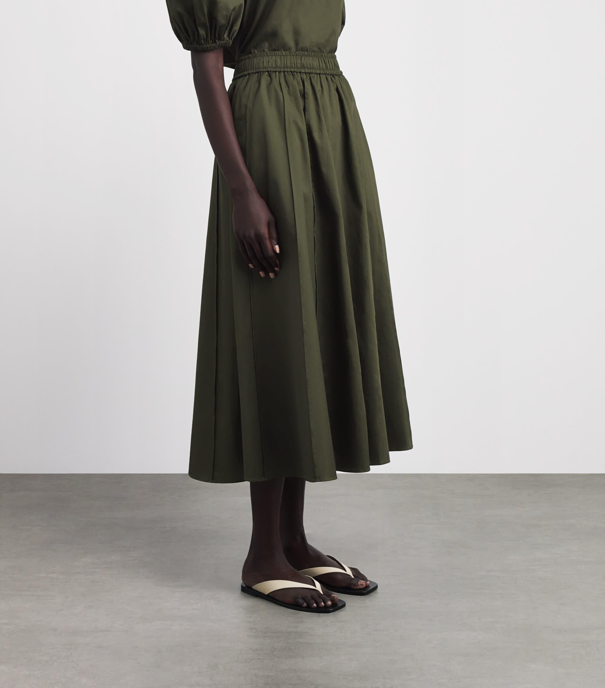Joseph Womens Cotton Sateen Manar Skirt Palm Leaf Image 4