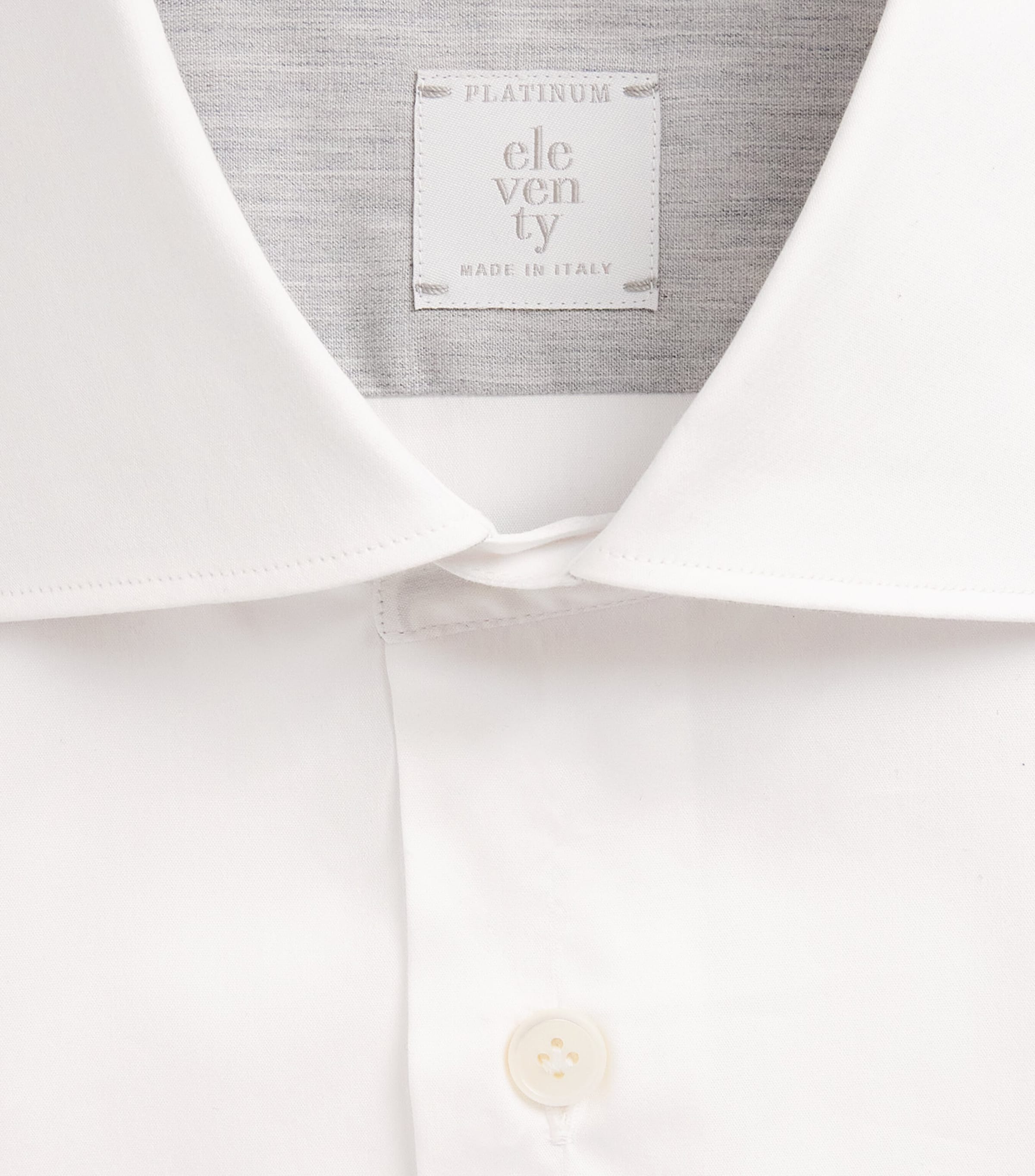 Eleventy Mens Stretch-Cotton Shirt Bianco Image 6