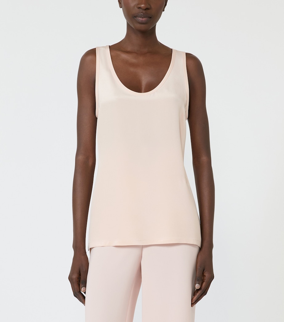 Max Mara Womens Silk Tank Top Pink Image 3
