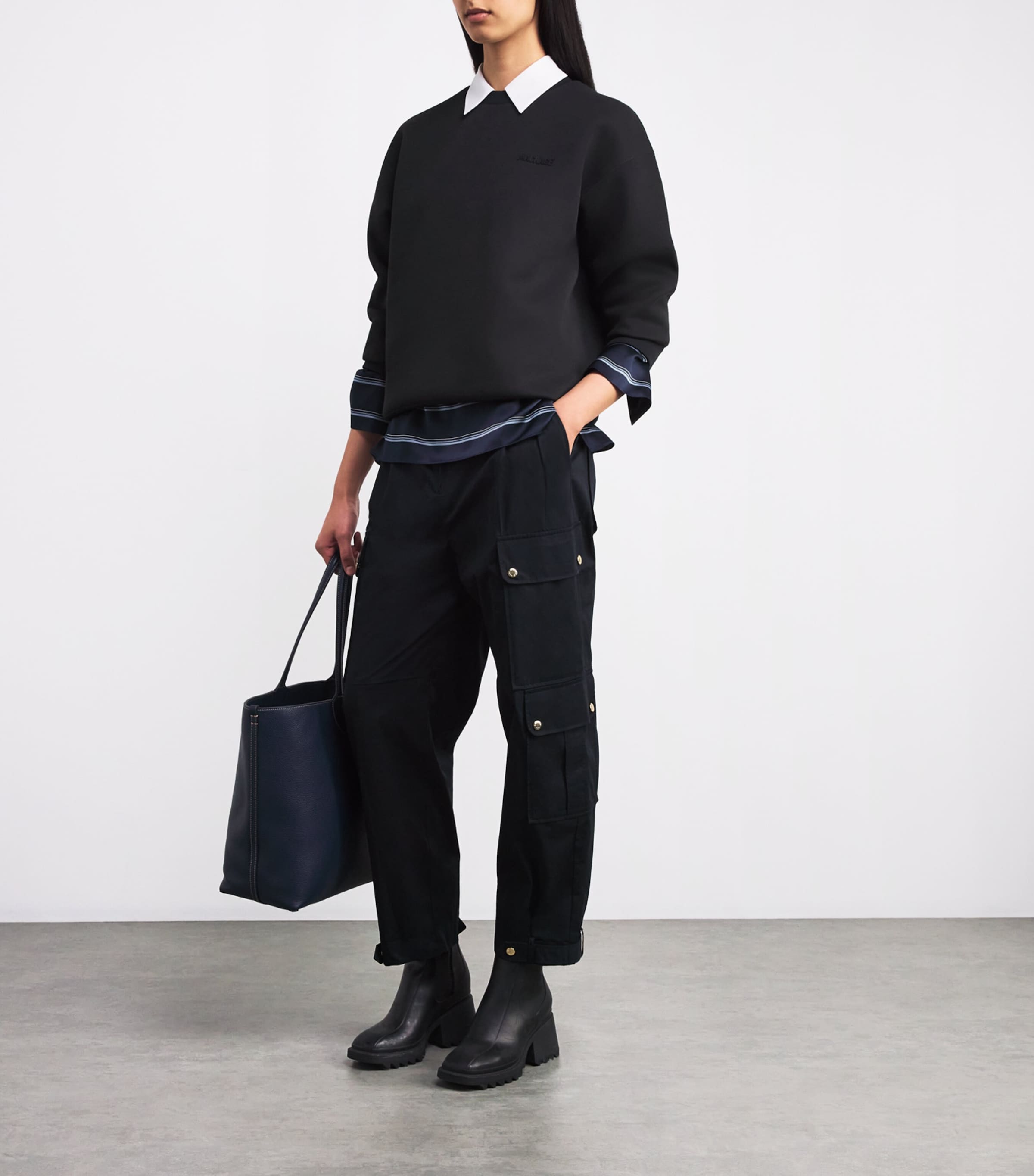 Mackage Womens Cotton-Blend Julian Sweatshirt Black Image 2