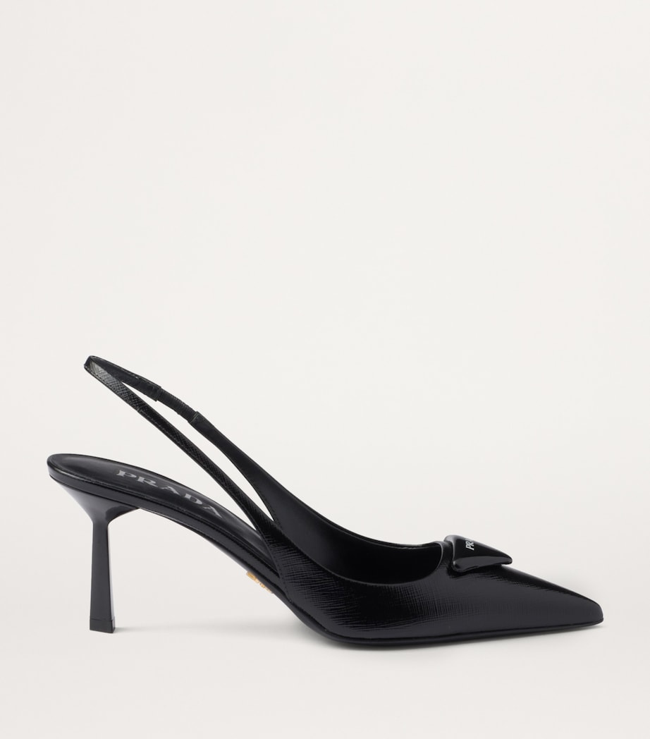 Saffiano Leather Slingback Pumps 75 F0002 Image 2