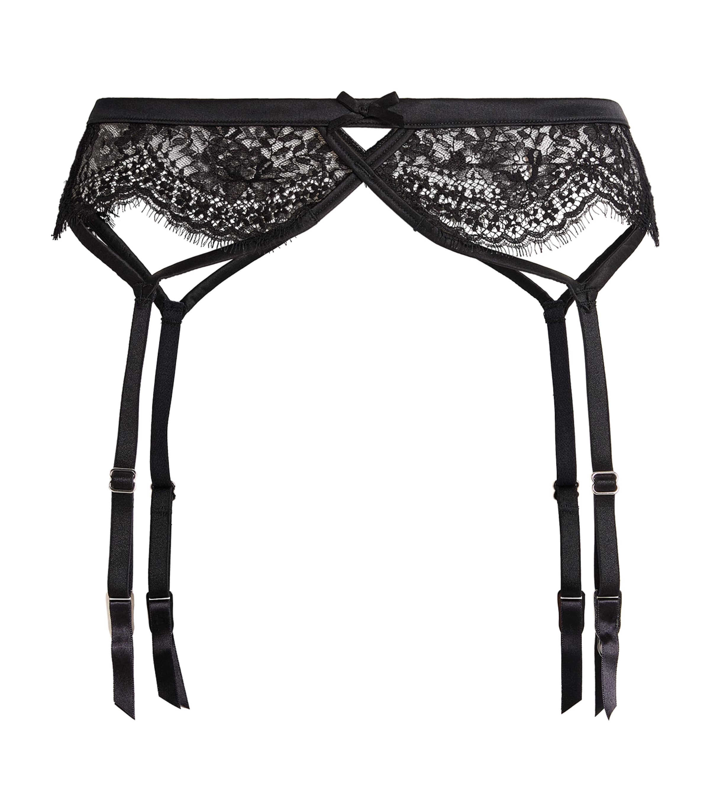 Fleur Du Mal Lace Frankie Suspender Belt In Black