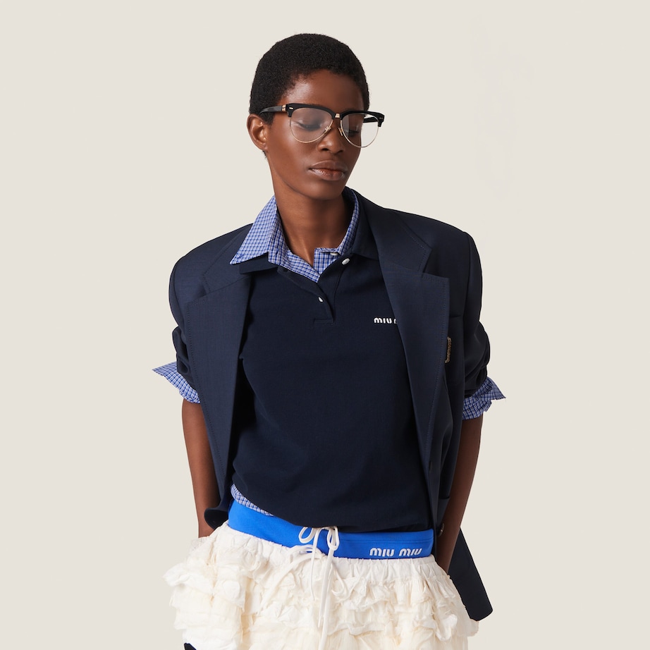 Miu Miu Womens Slubbed Canvas Mini Skirt Image 3