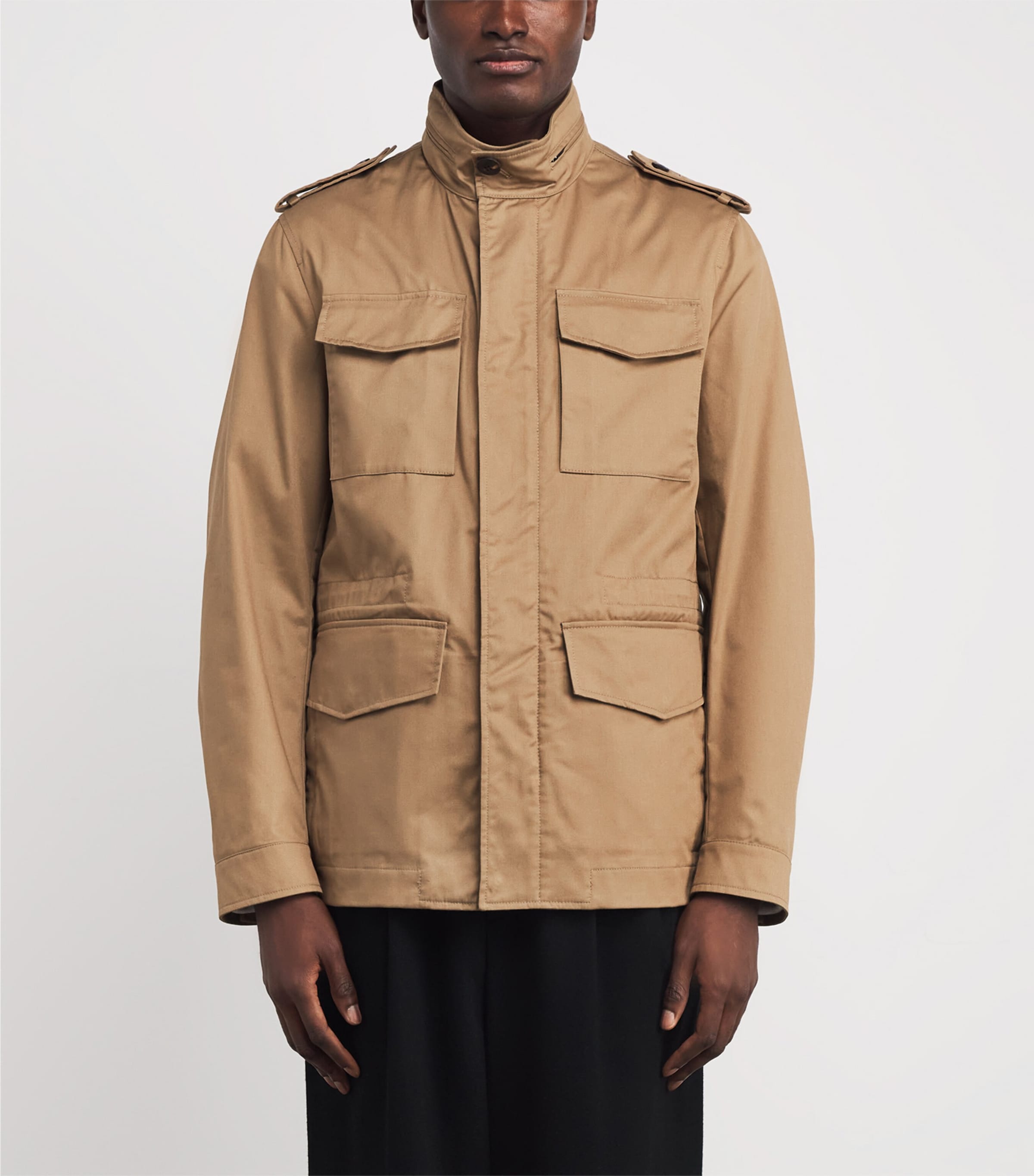 Cotton-Blend Field Jacket 52 MUSTARD Image 3