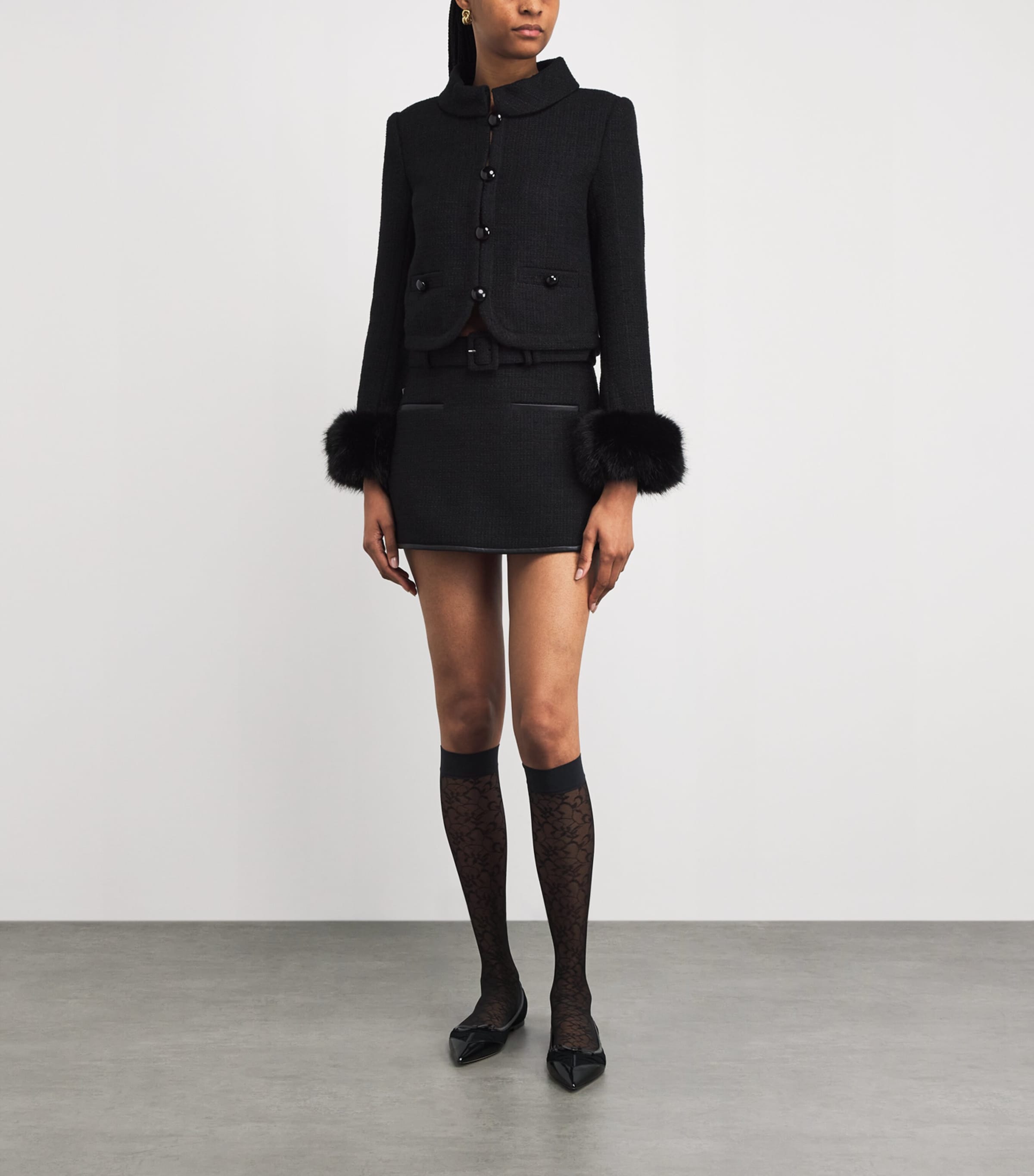 Falke Lace 15 Knee-High Tights Black Image 2