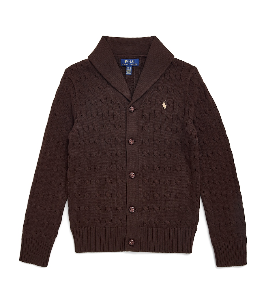 Cotton Mini Logo Cardigan BRN Image 1