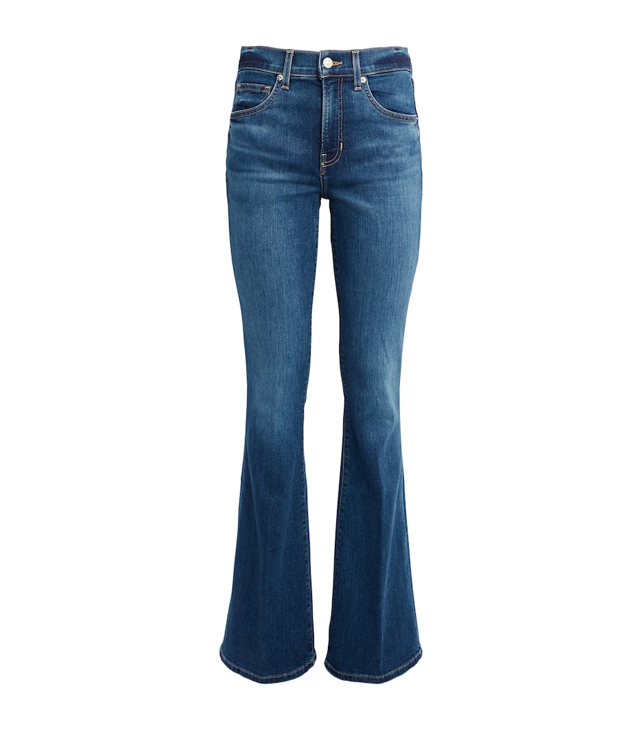Veronica Beard Womens Beverly High-Rise Flared Jeans Bright Blue Image 1