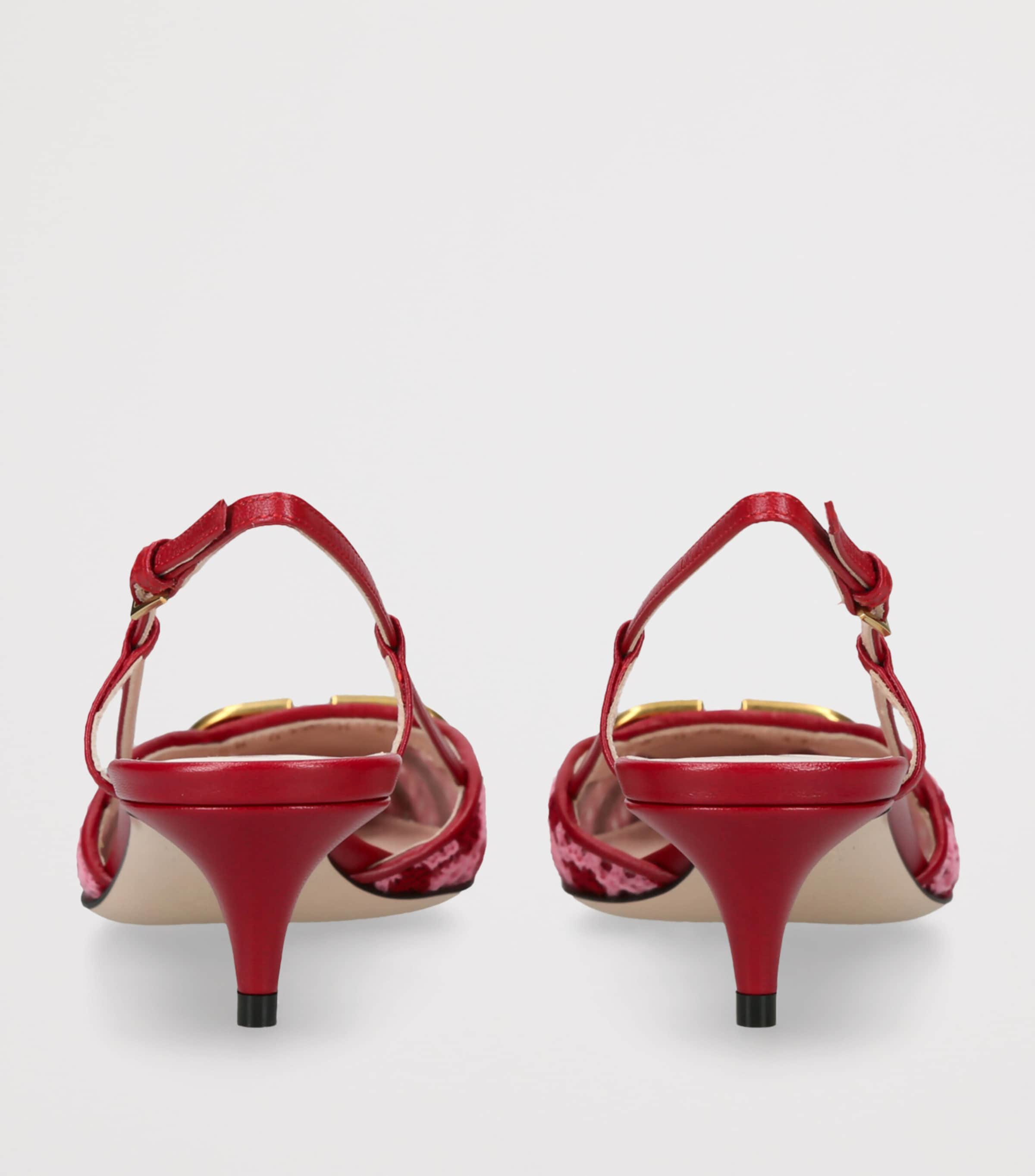 Valentino Garavani Crochet VLogo Signature Slingback Pumps 40 Pink Comb Image 2