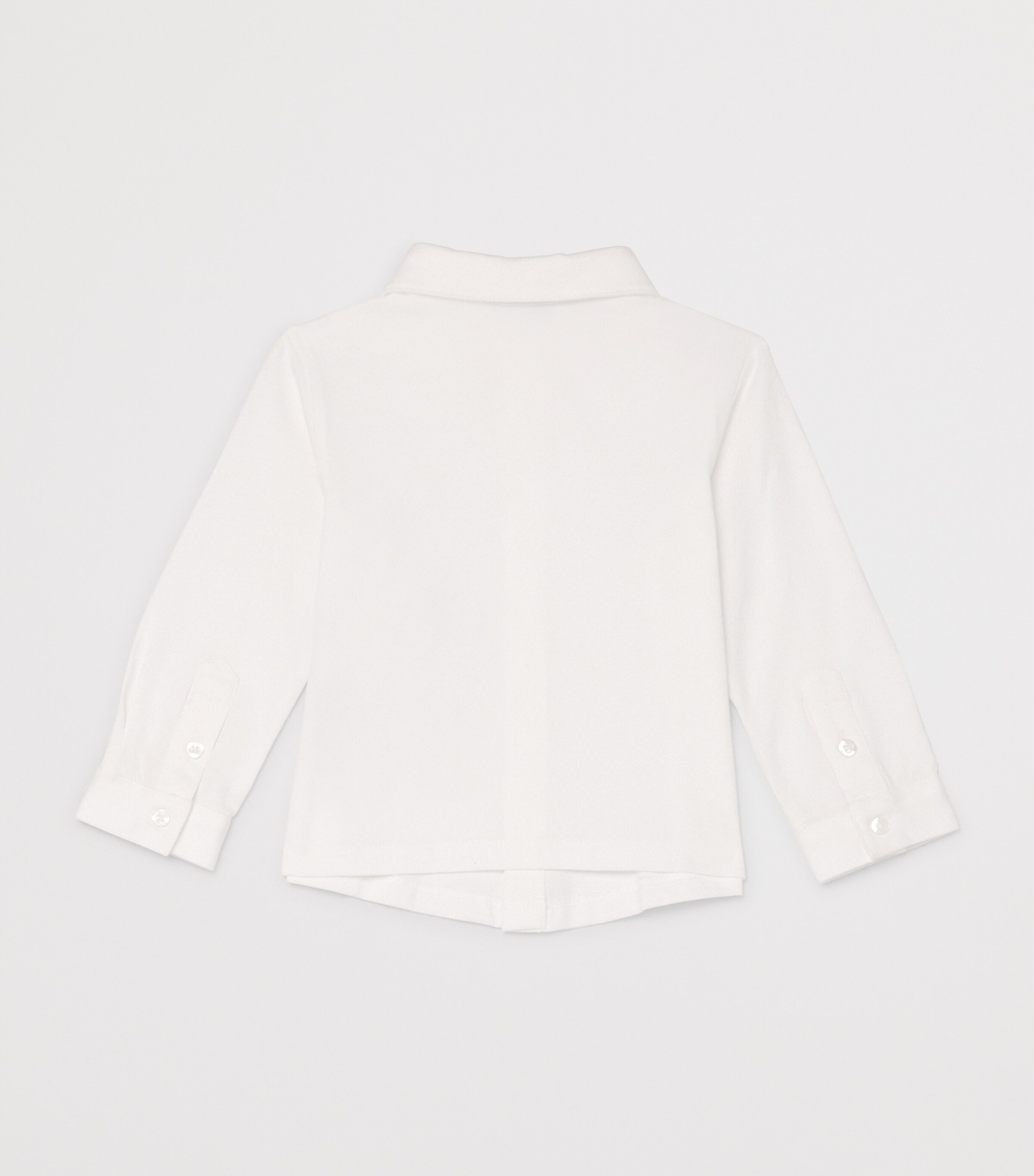 Emporio Armani Kids Stretch-Cotton Button-Up Shirt (6-36 Months) Off White Image 2