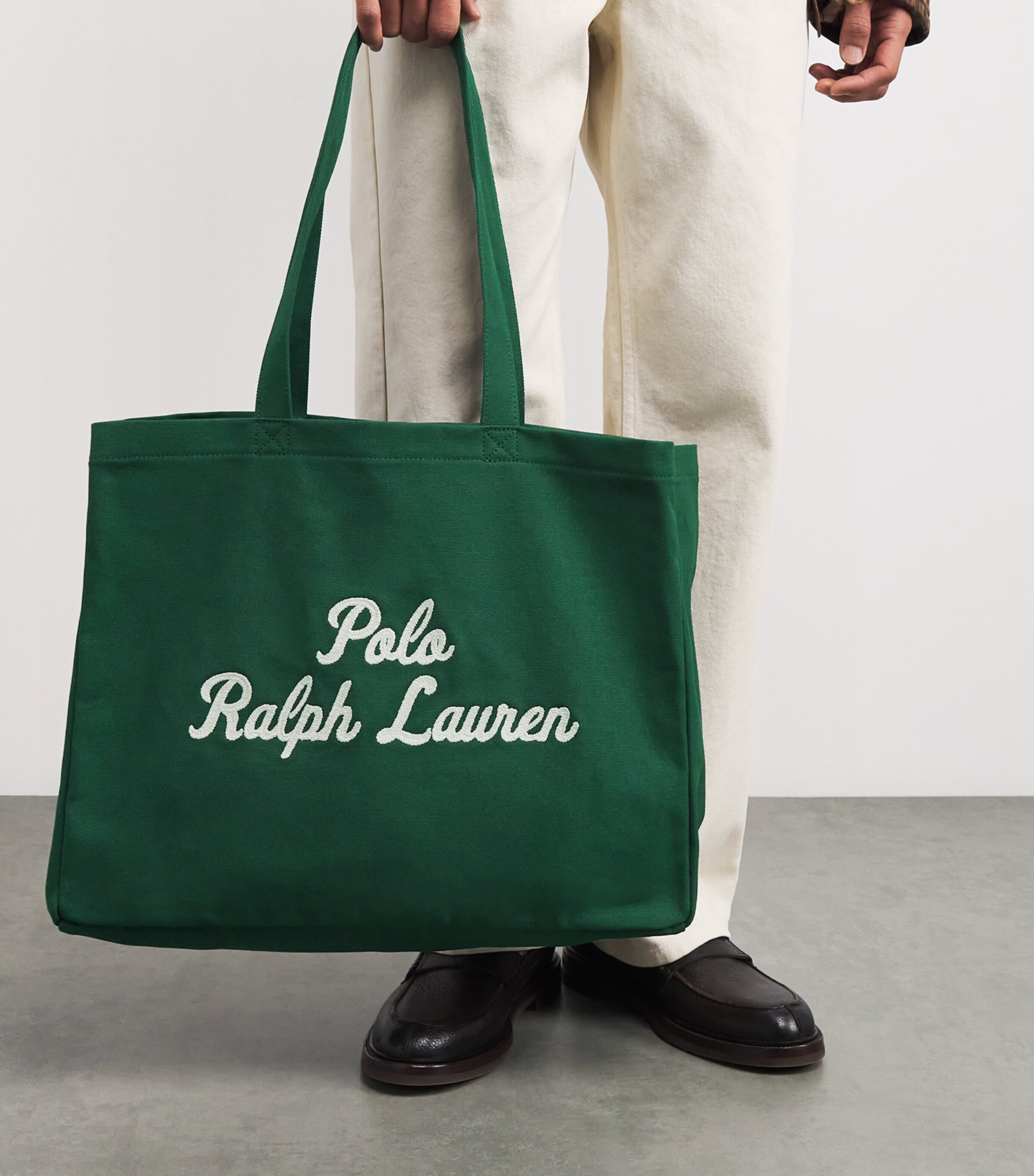 Cotton Logo Tote Bag GREEN Image 2